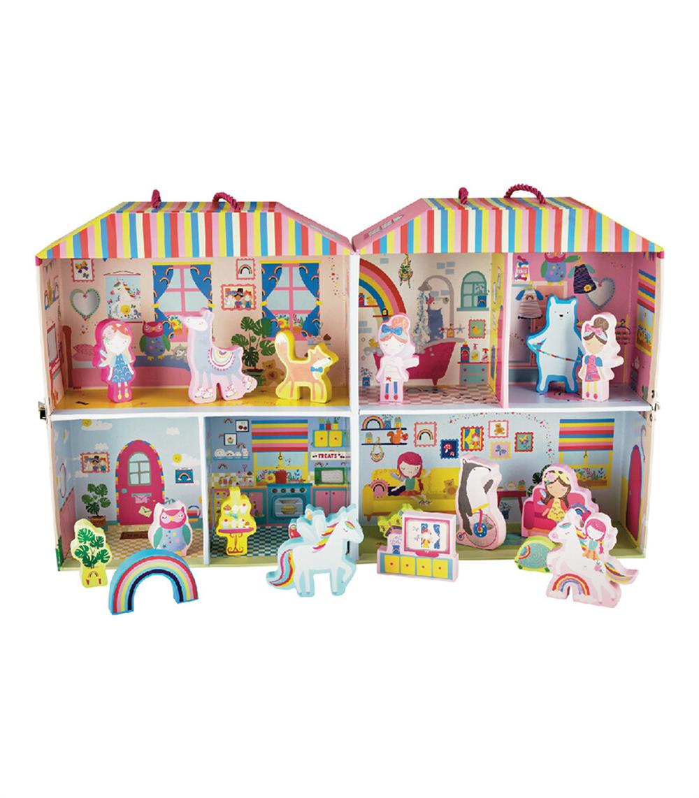 FLOSS & ROCK Ahşap Figürlü Oyun Kutuları/Rainbow
