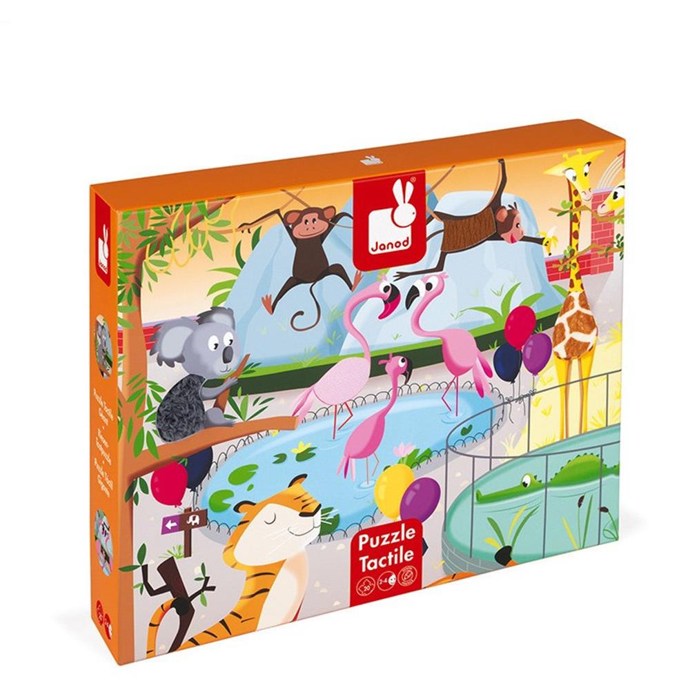 Janod 20 Parça Dokun Hisset Puzzle - Hayvanat Bahçesi