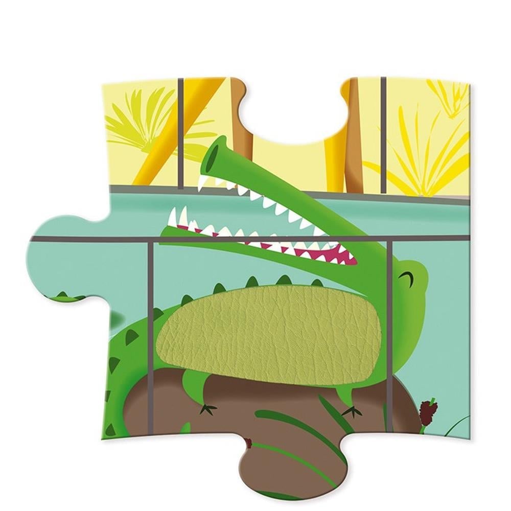 Janod 20 Parça Dokun Hisset Puzzle - Hayvanat Bahçesi