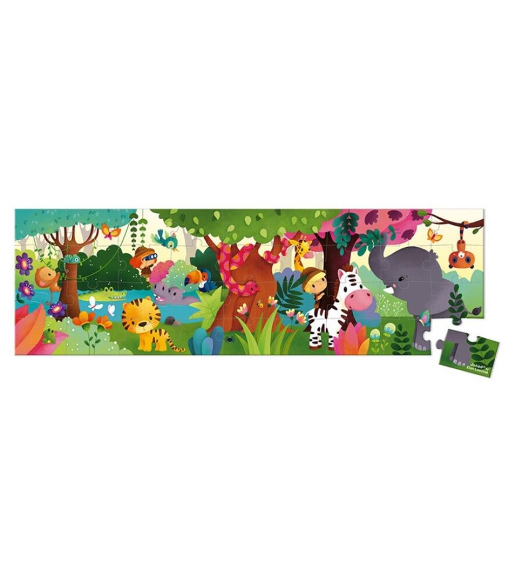 Janod 36 Parça Çantalı Panoramik Puzzle - Orman