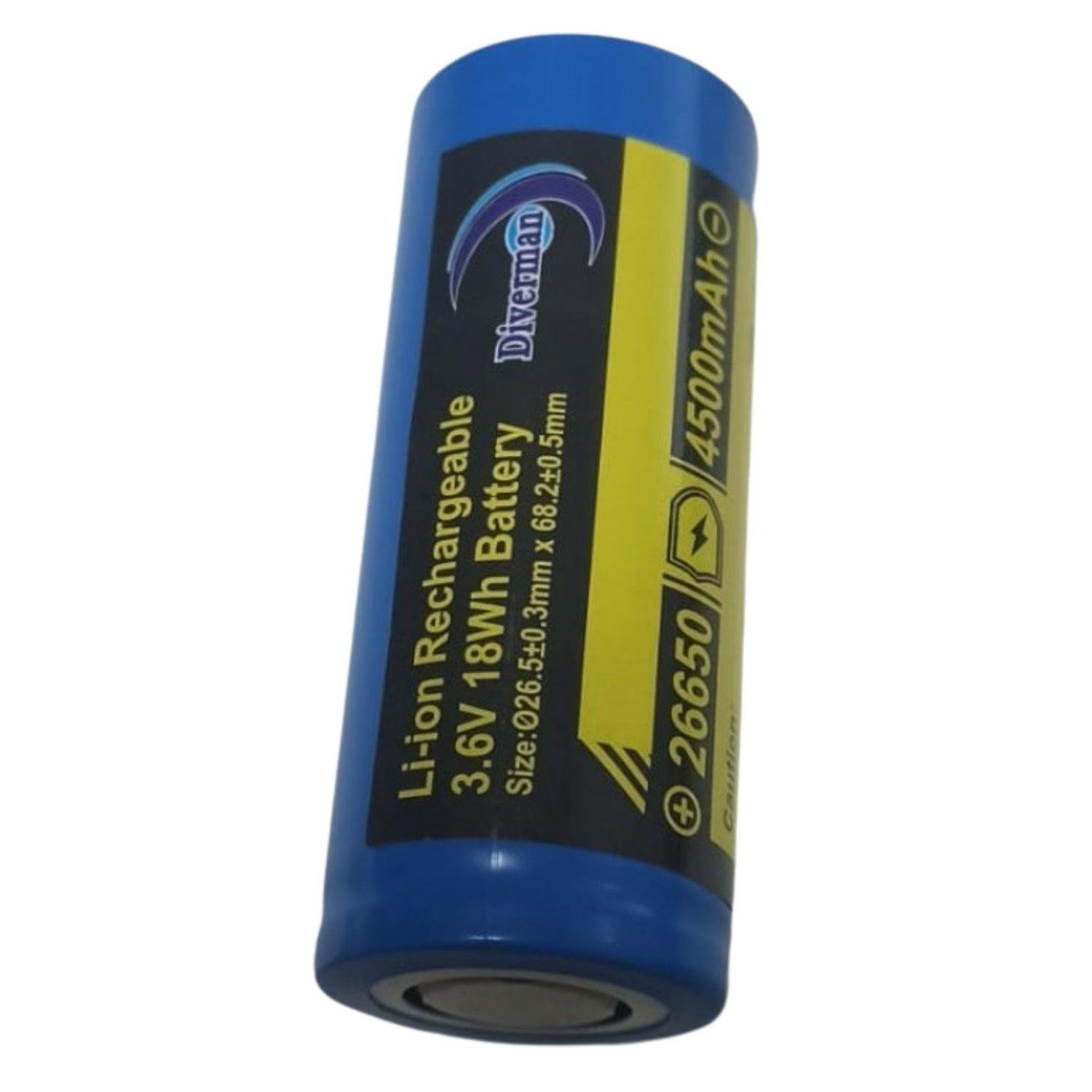 Diverman 26650 4500 mAh ŞARJLI PİL
