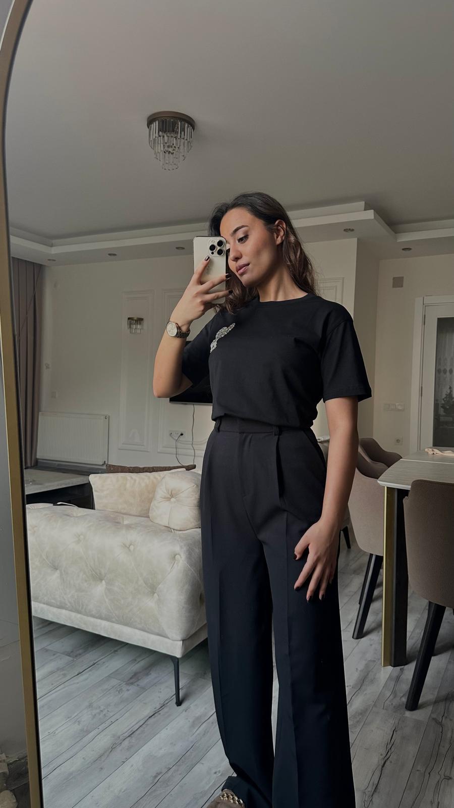ZARA DÜĞME DETAYLI PALAZZO PANTOLON SİYAH