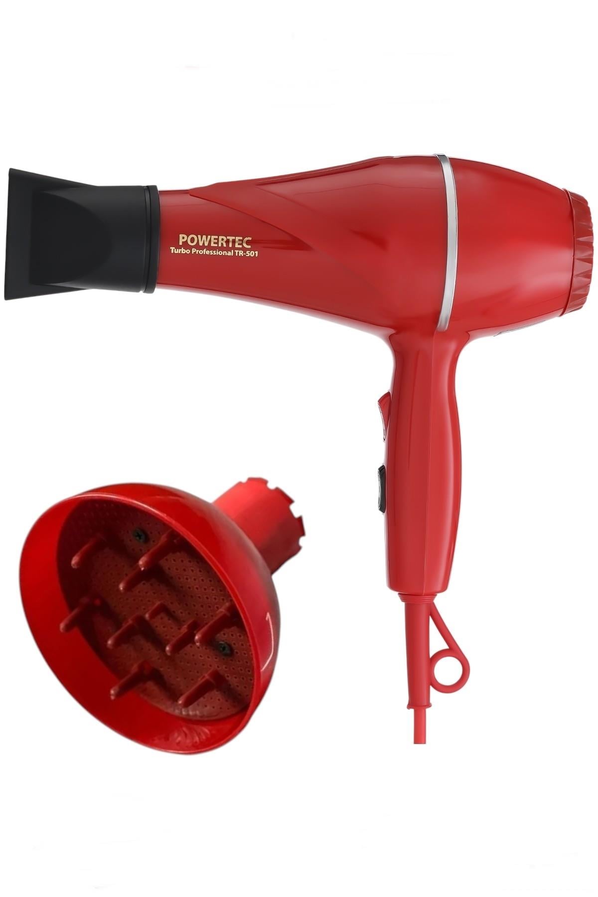 Powertec TR-501+Renkli Vigo Başlıklı Profesyonel Renkli Fön Makinesi