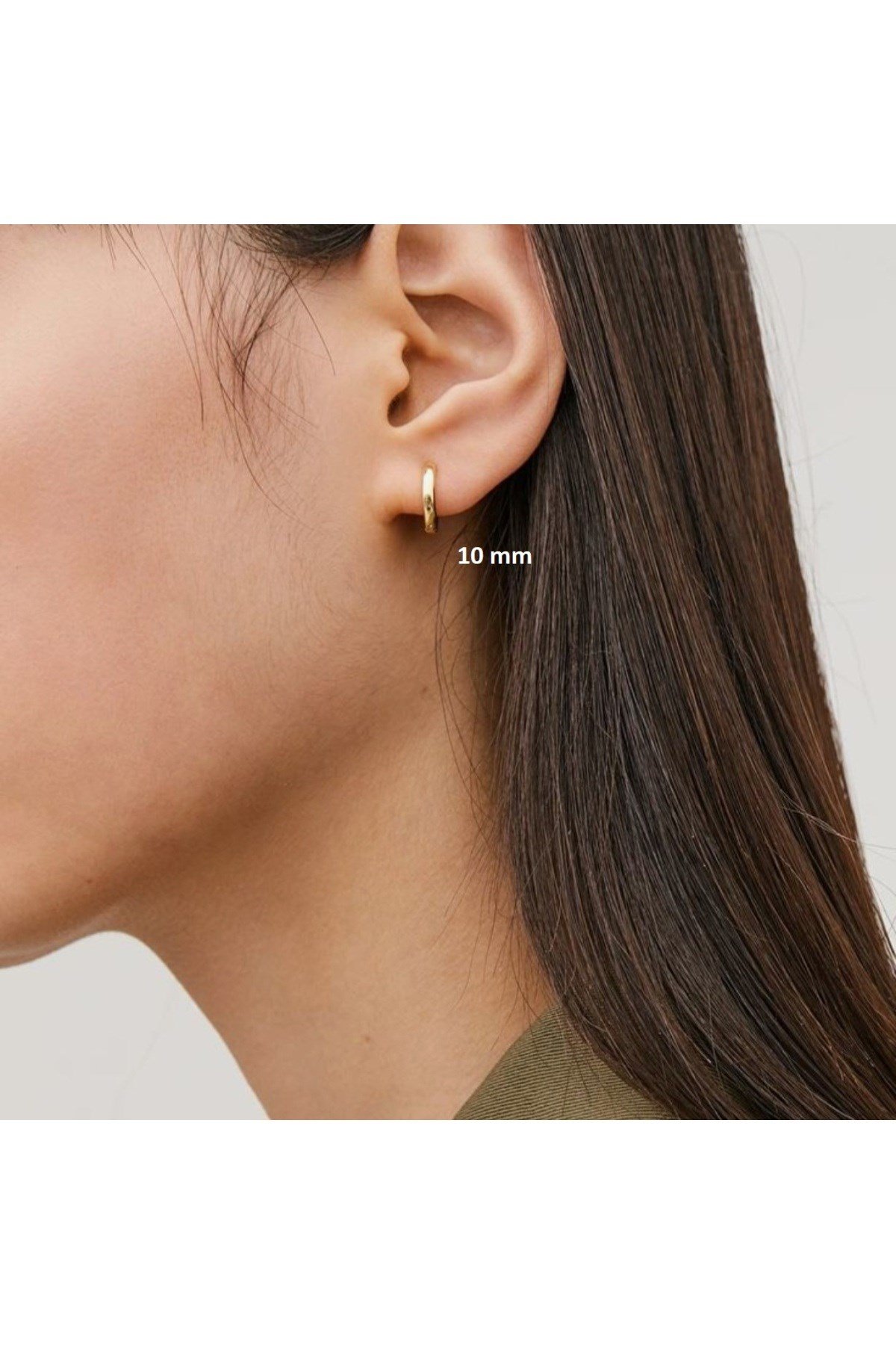 10 mm Cerrahi Çelik Gold Halka Küpe