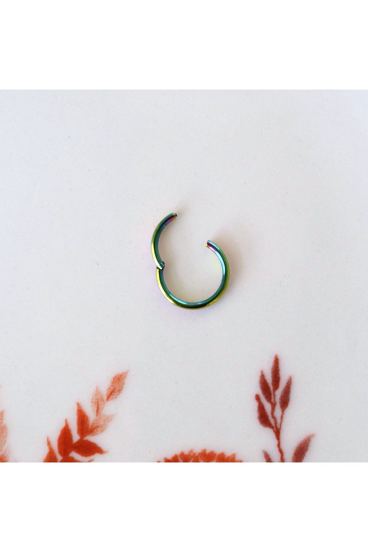 10 mm Hologram Cerrahi Çelik Düz Halka Helix Piercing Lob Kıkırdak Rook Daith Conch