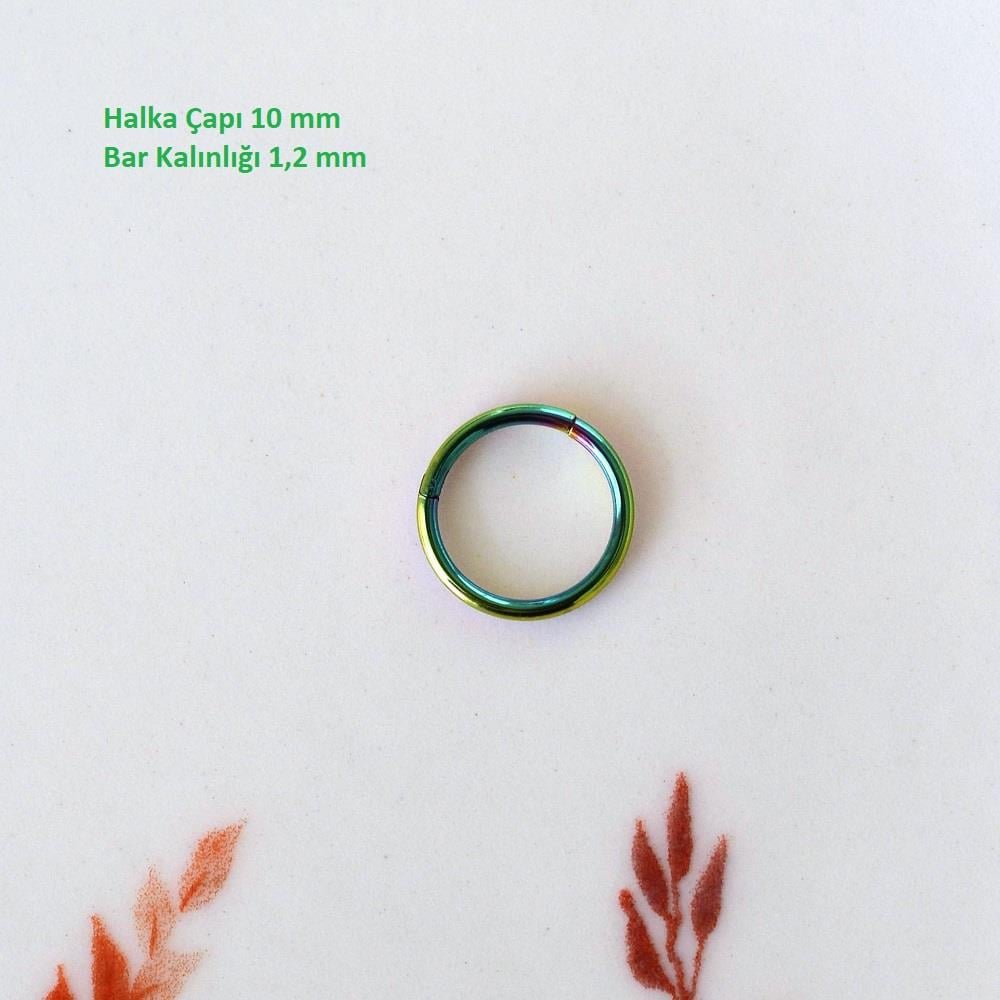 10 mm Hologram Cerrahi Çelik Düz Halka Helix Piercing Lob Kıkırdak Rook Daith Conch