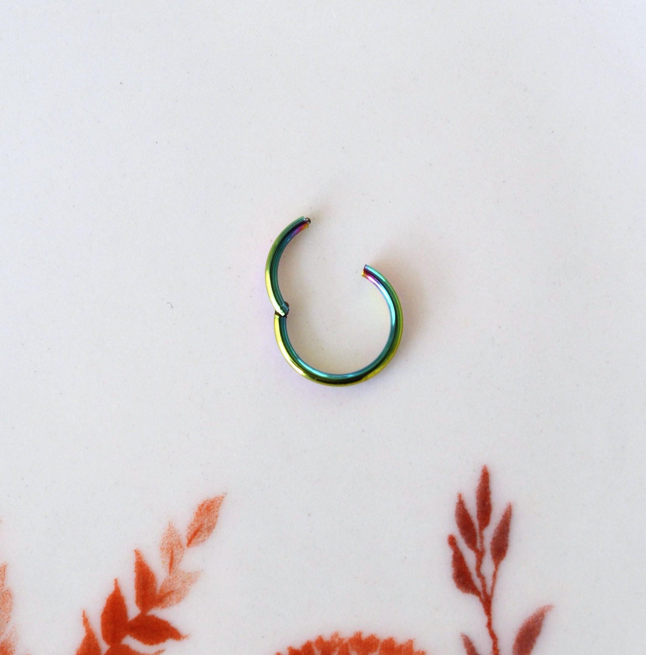 10 mm Hologram Cerrahi Çelik Düz Halka Helix Piercing Lob Kıkırdak Rook Daith Conch