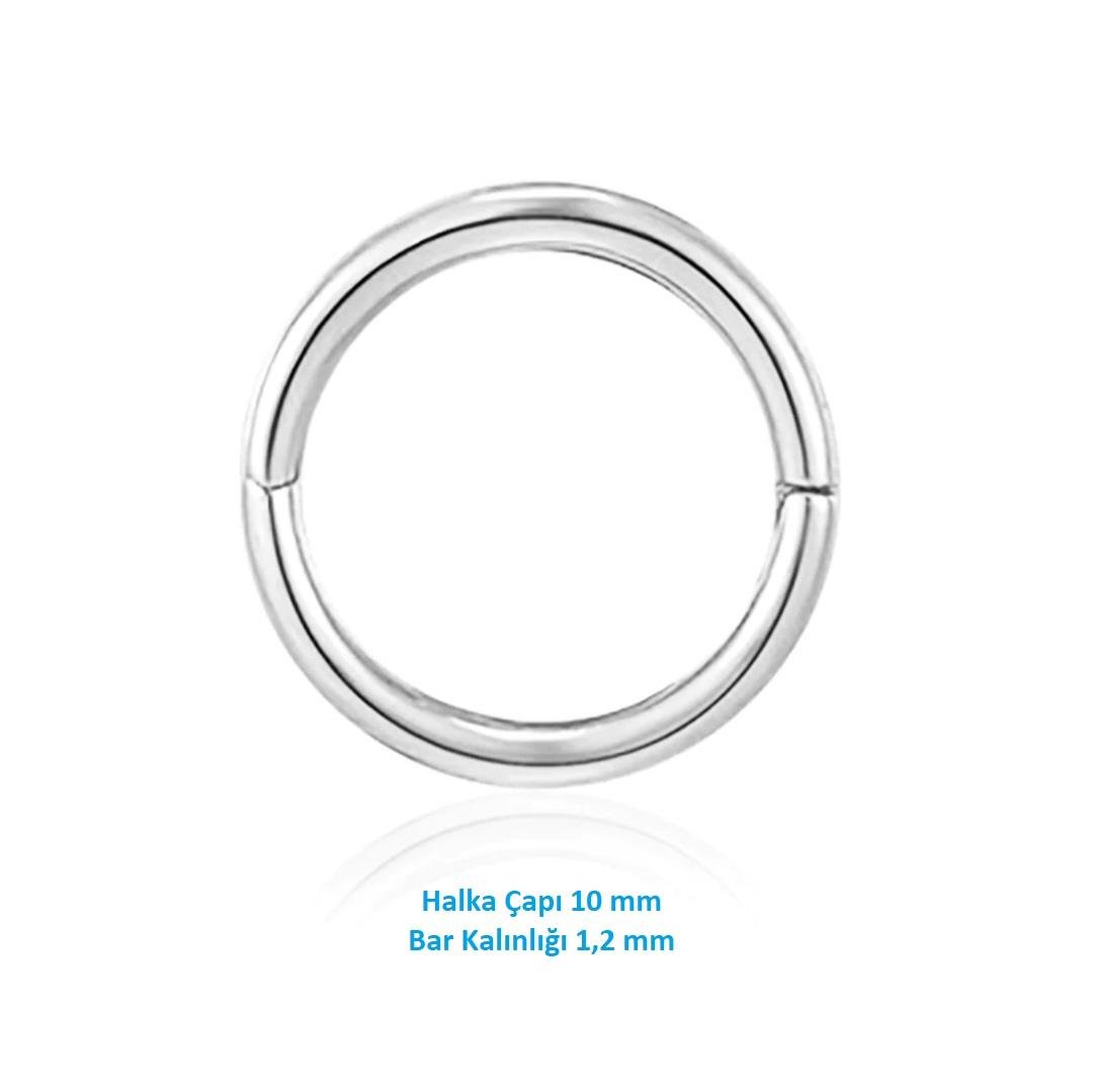 10 mm Silver Cerrahi Çelik Düz Halka Helix Piercing Lob Kıkırdak Rook Daith Conch