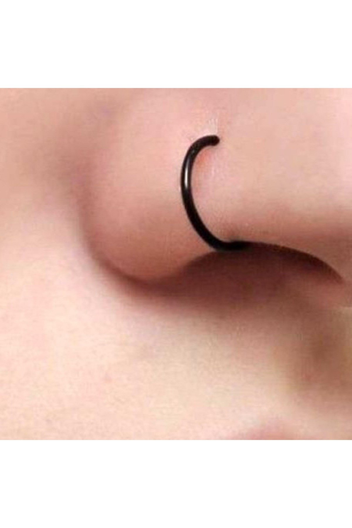10 mm Siyah Cerrahi Çelik Düz Halka Helix Piercing Lob Kıkırdak Rook Daith Conch