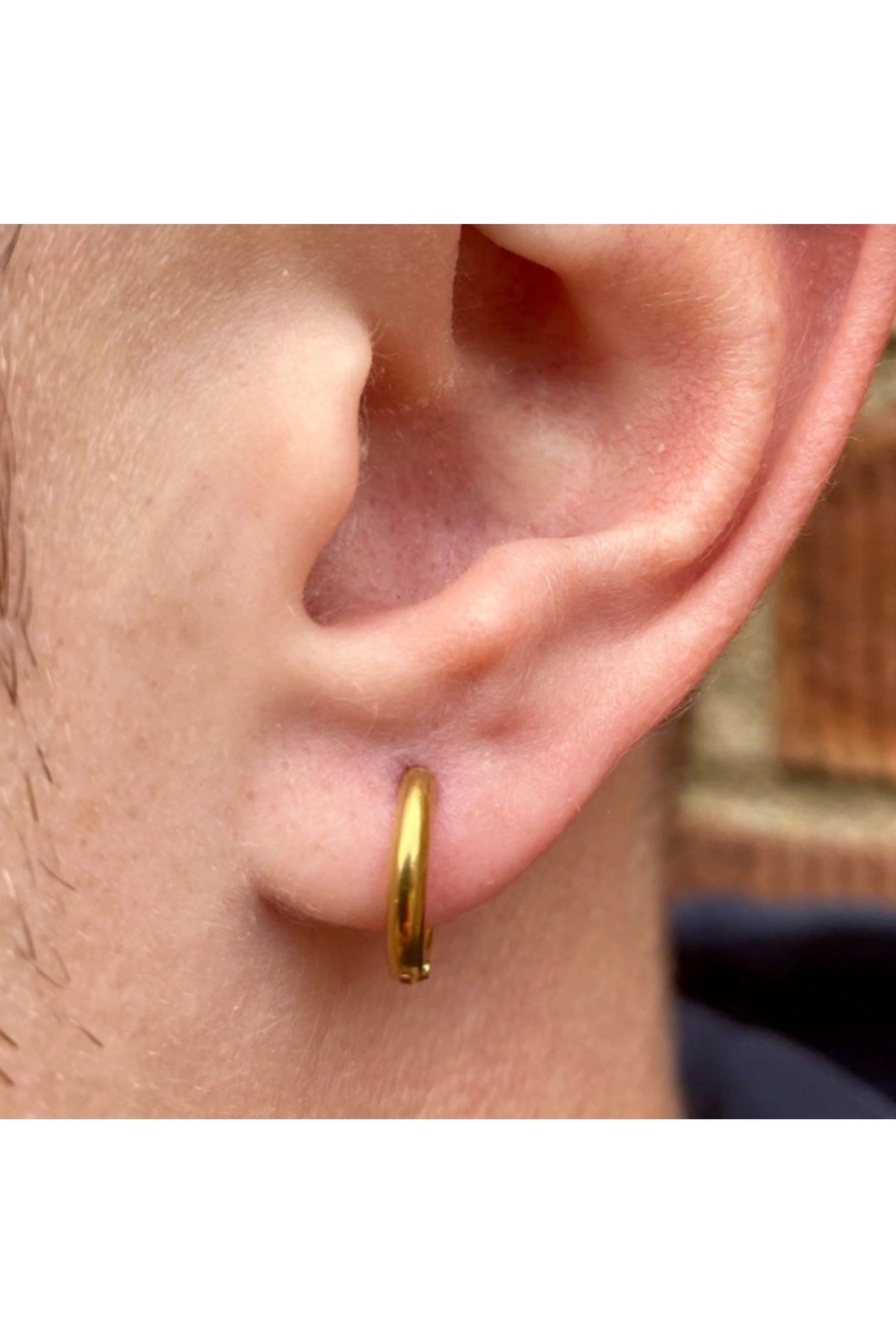 12 mm Cerrahi Çelik Gold Halka Küpe