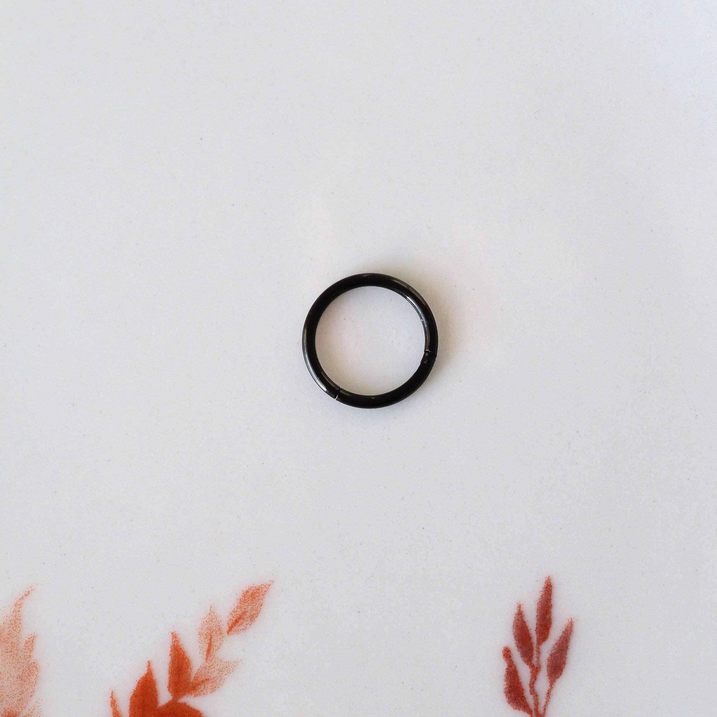 12 mm Siyah Cerrahi Çelik Düz Halka Helix Piercing Lob Kıkırdak Rook Daith Conch