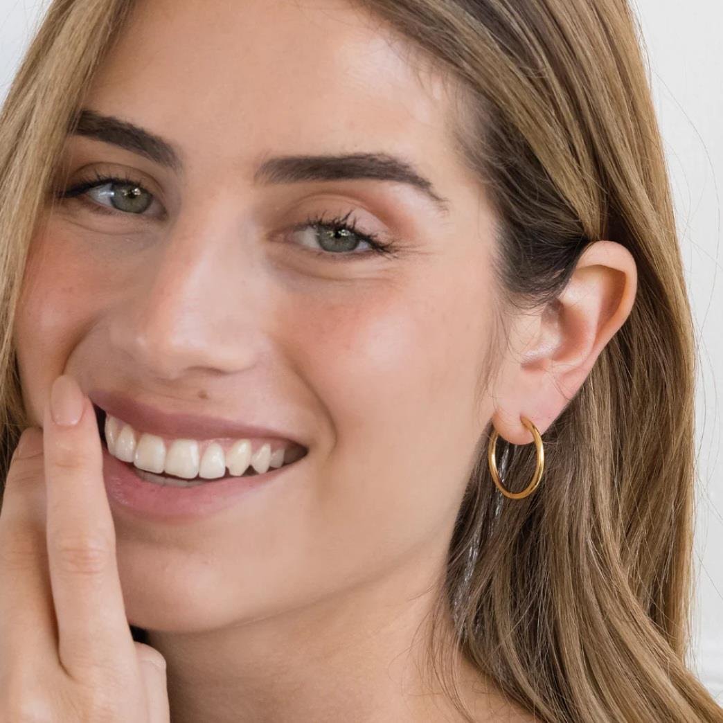 18 mm Cerrahi Çelik Gold Halka Küpe