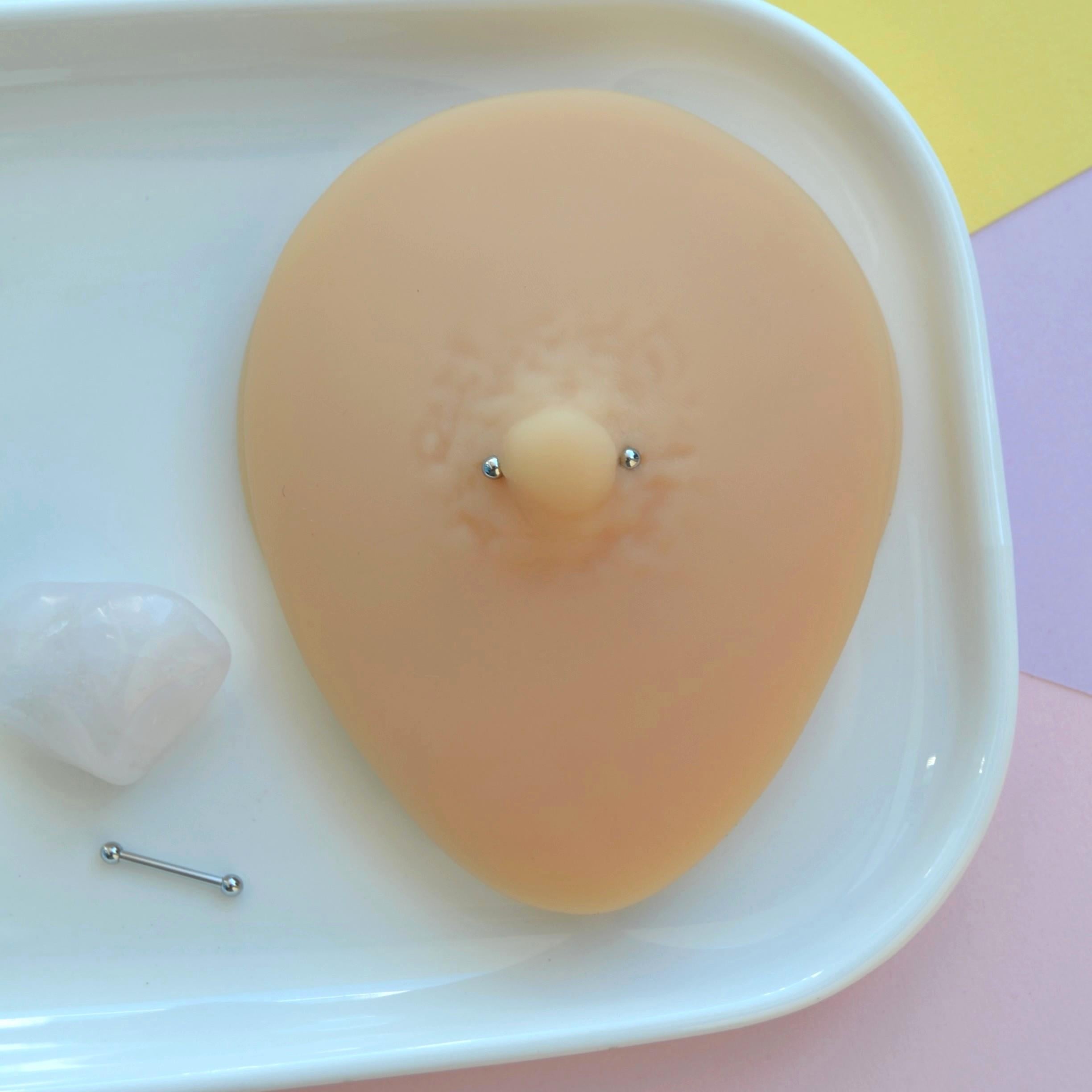 2 Adet 316L Çelik Mini Toplu Nipple, Kulak ve Dil Piercing – 10 mm, Çift Taraflı