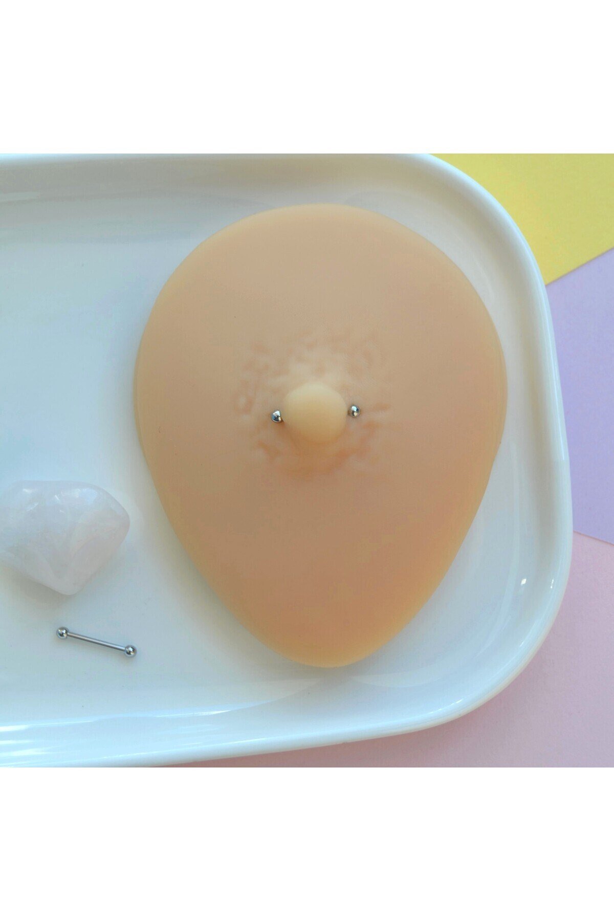 2 Adet 316L Çelik Mini Toplu Nipple, Kulak ve Dil Piercing – 10 mm, Çift Taraflı
