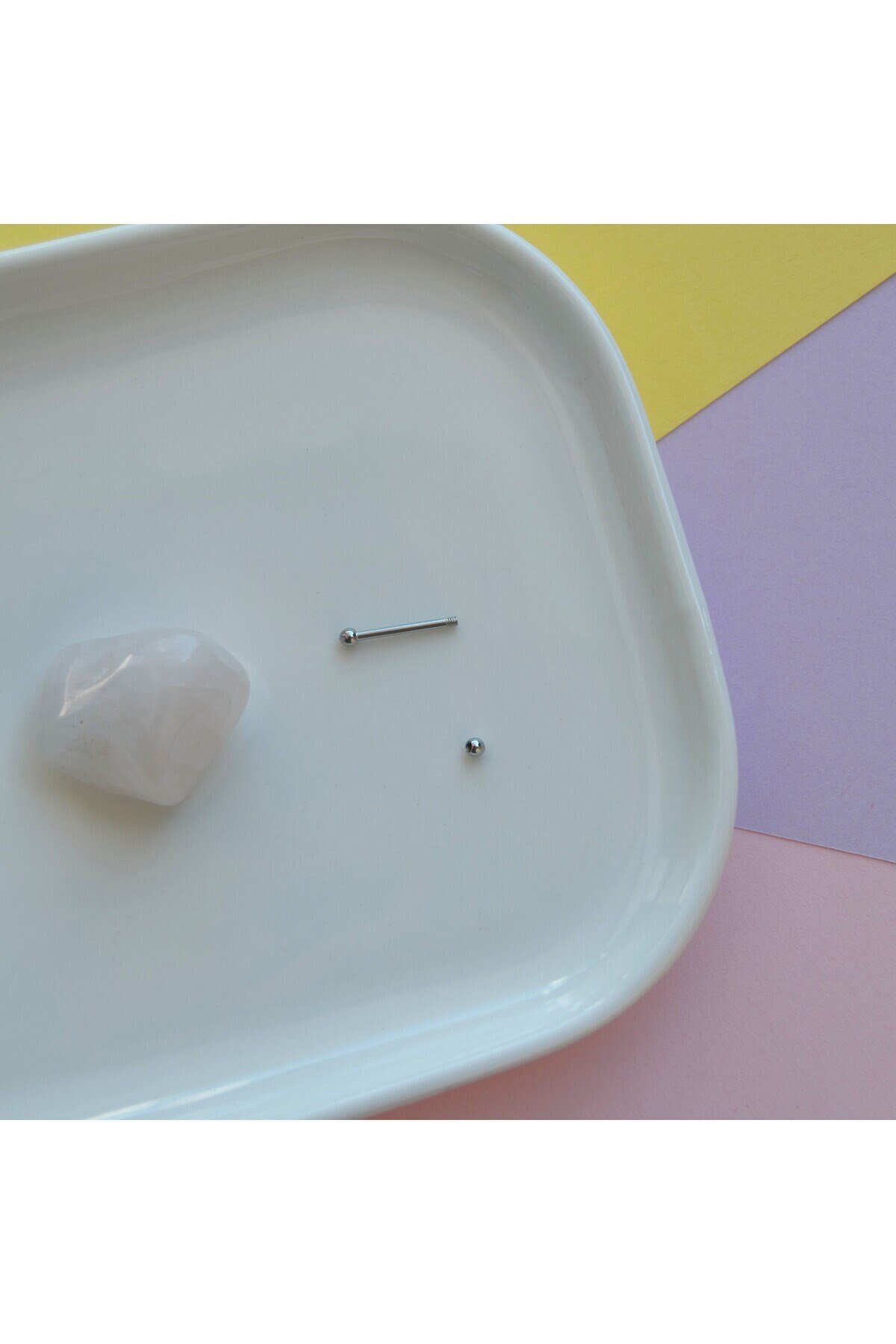 2 Adet 316L Çelik Mini Toplu Nipple, Kulak ve Dil Piercing – 10 mm, Çift Taraflı