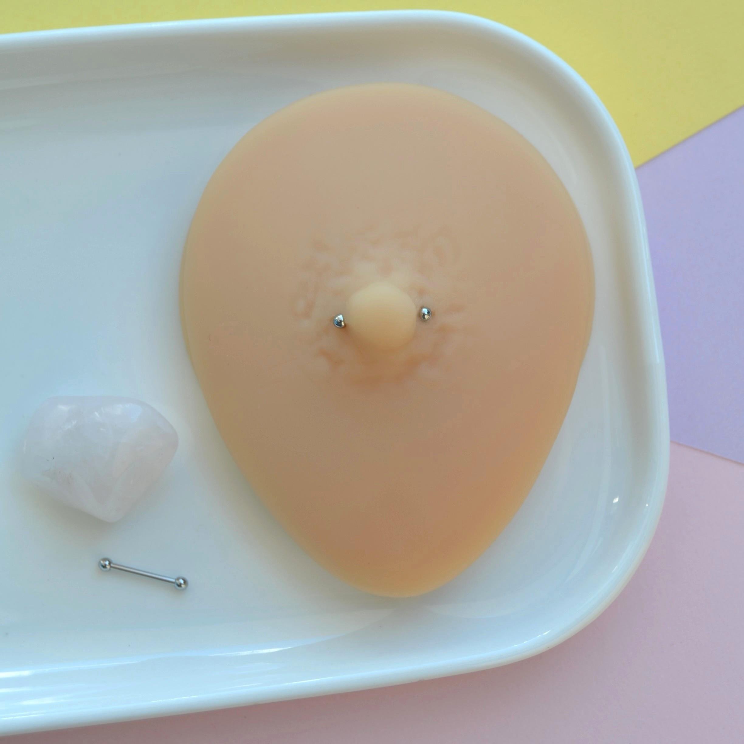 2 Adet 316L Çelik Mini Toplu Nipple, Kulak ve Dil Piercing – 10 mm, Çift Taraflı