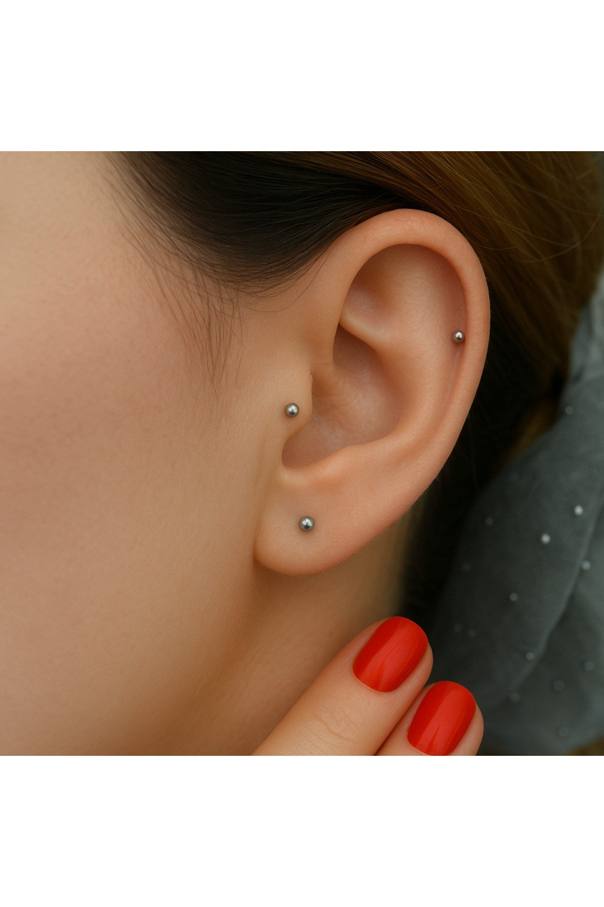 2 Adet 316L Çelik Mini Toplu Nipple, Kulak ve Dil Piercing – 10 mm, Çift Taraflı