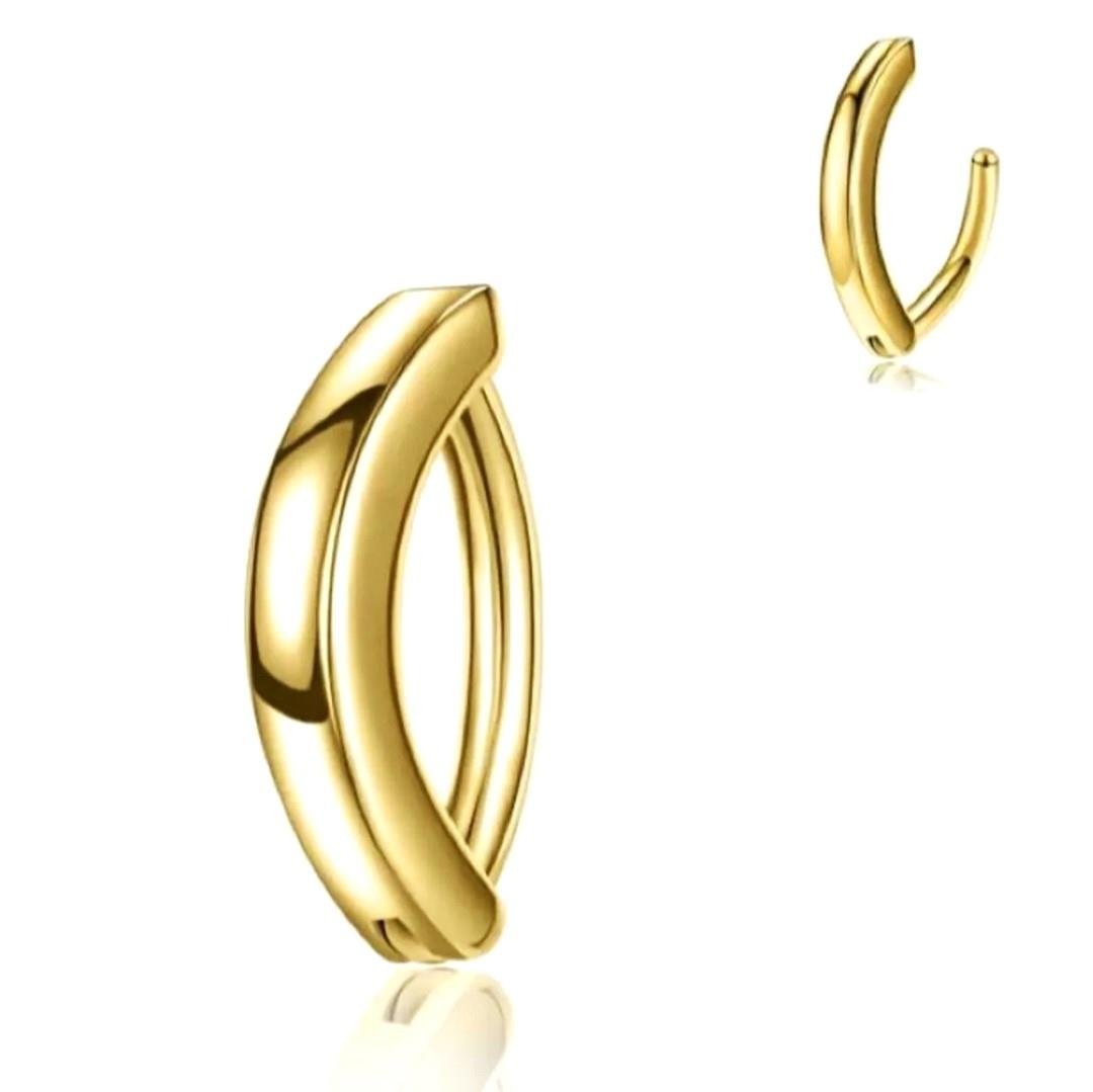 316 L Çelik Düz Yarım Halka Göbek Piecing Gold Renk