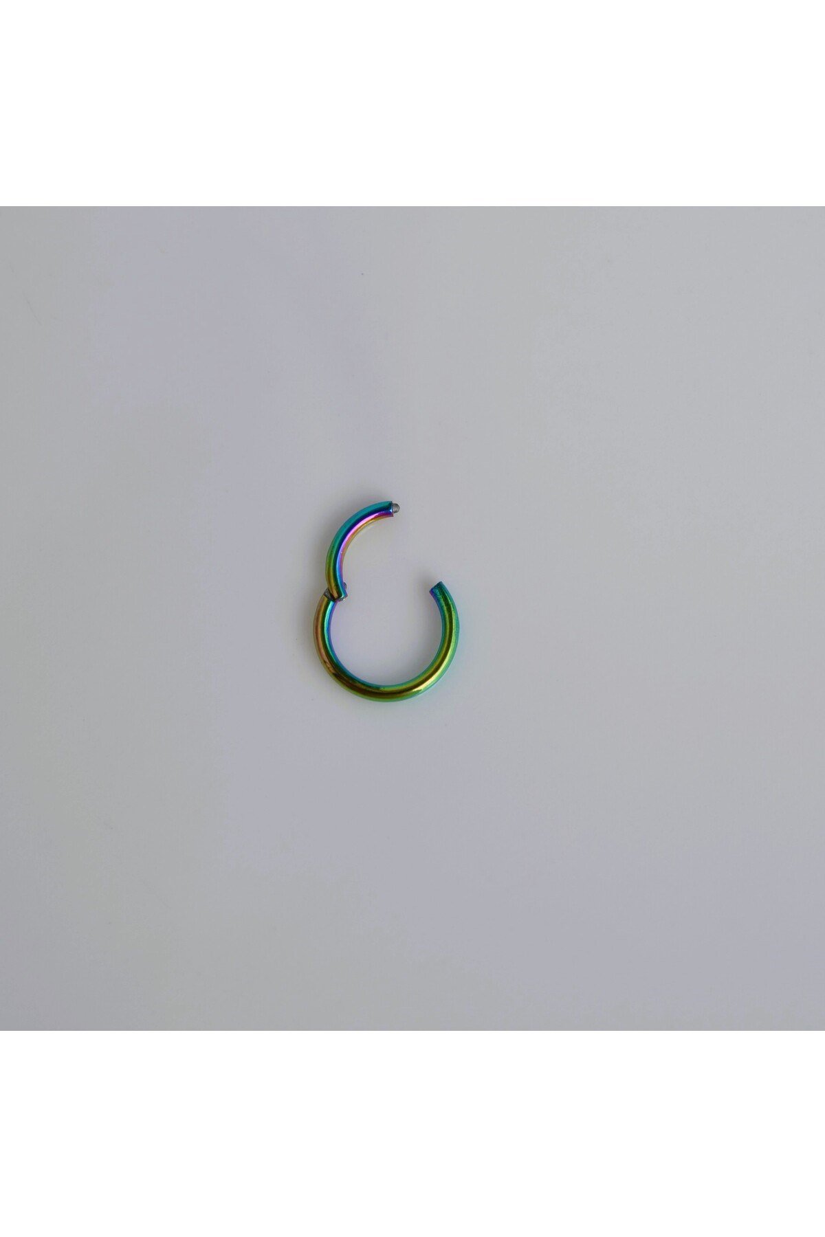 316 L Çelik Küçük Düz Halka Göbek Piercingi 8 mm Hologram Renk