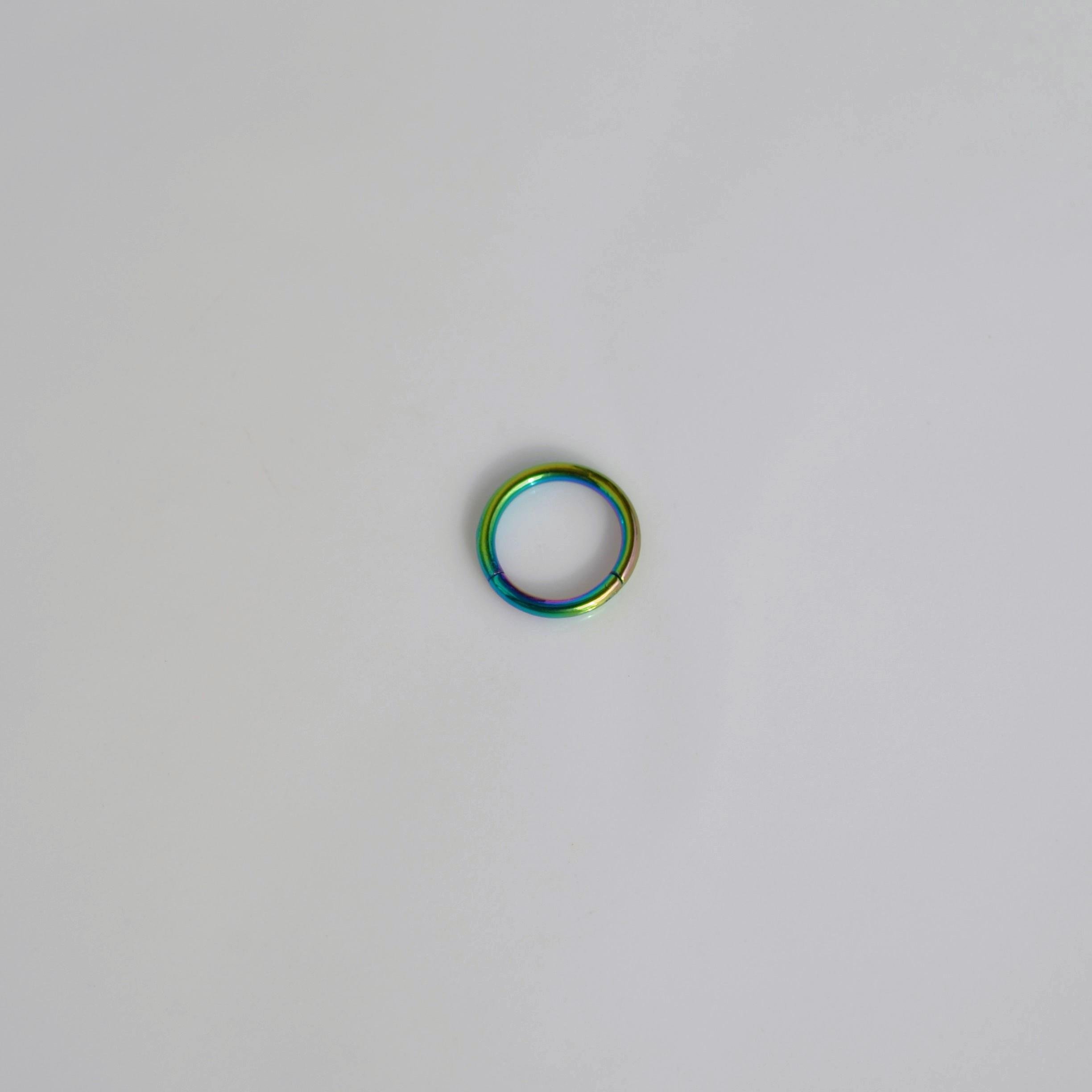 316 L Çelik Küçük Düz Halka Göbek Piercingi 8 mm Hologram Renk
