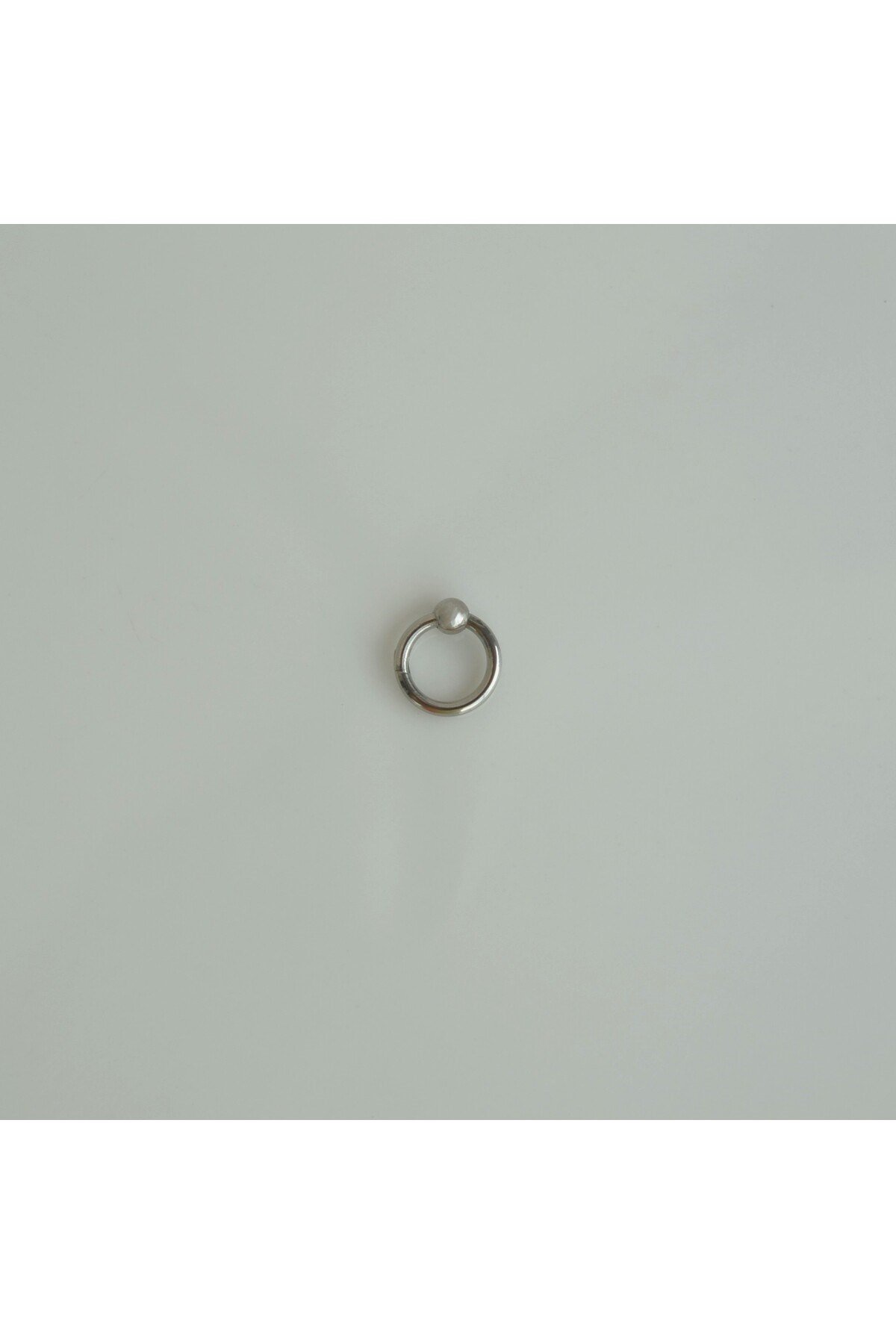 316 L Çelik Küçük Topçuklu Düz Halka Göbek Piercingi 6 mm Silver Renk
