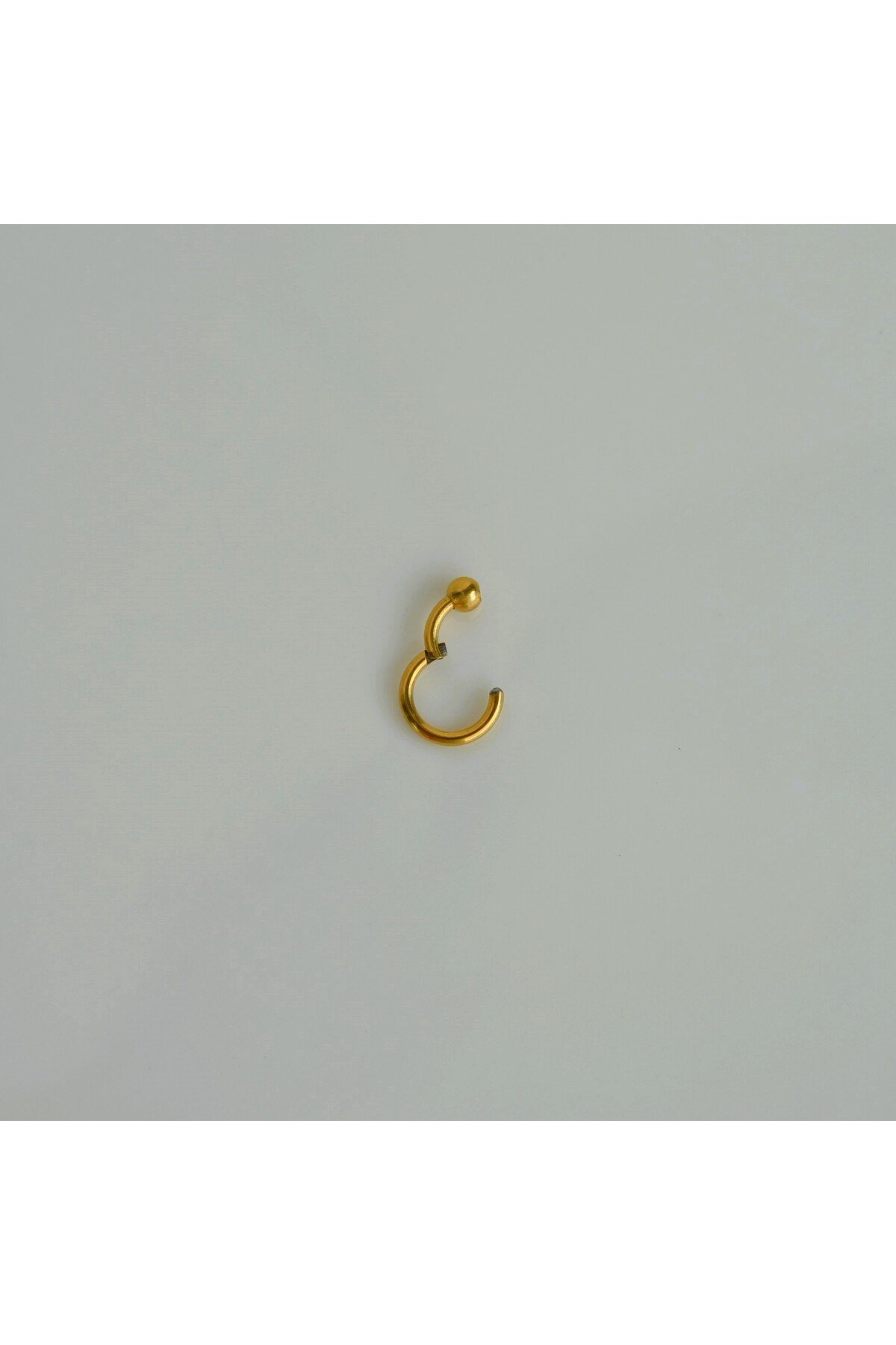 316 L Çelik Küçük Topçuklu Düz Halka Göbek Piercingi 6 mm Gold Renk