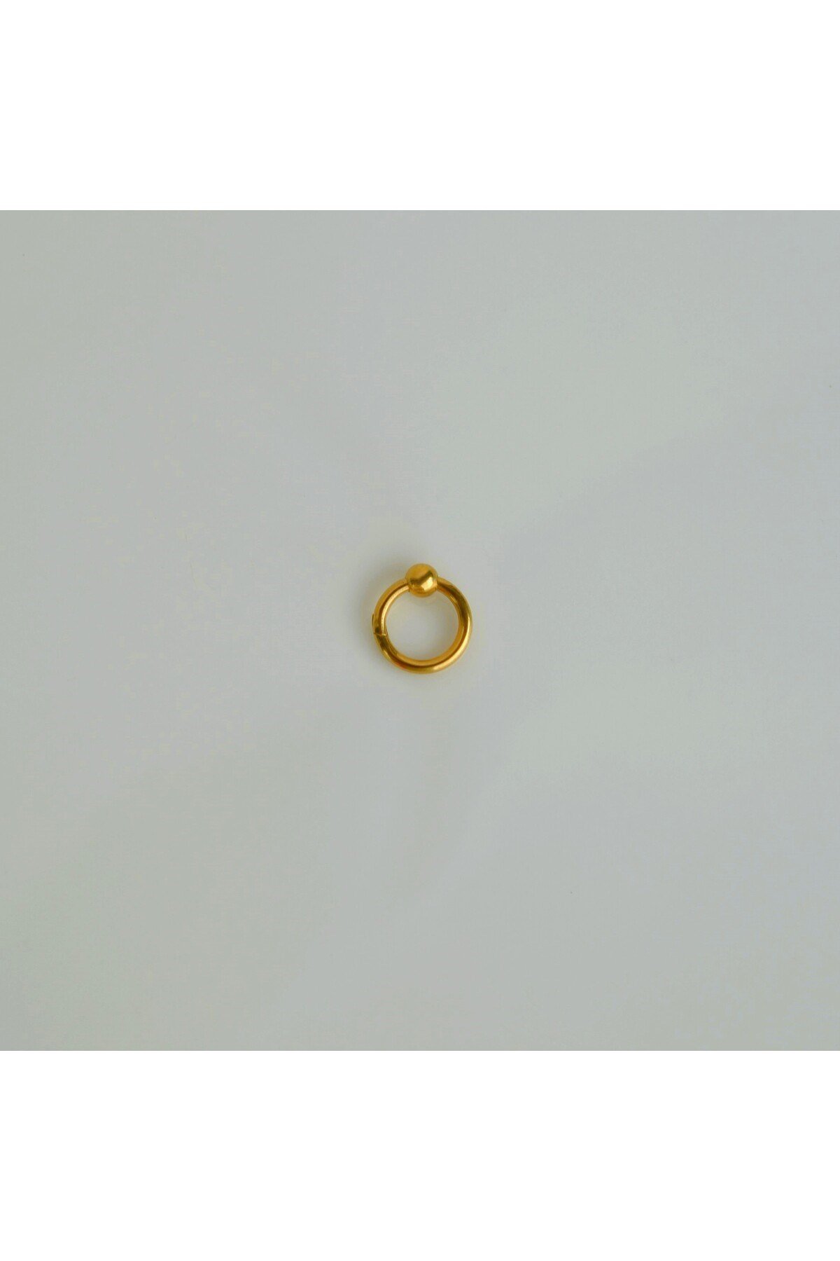 316 L Çelik Küçük Topçuklu Düz Halka Göbek Piercingi 6 mm Gold Renk