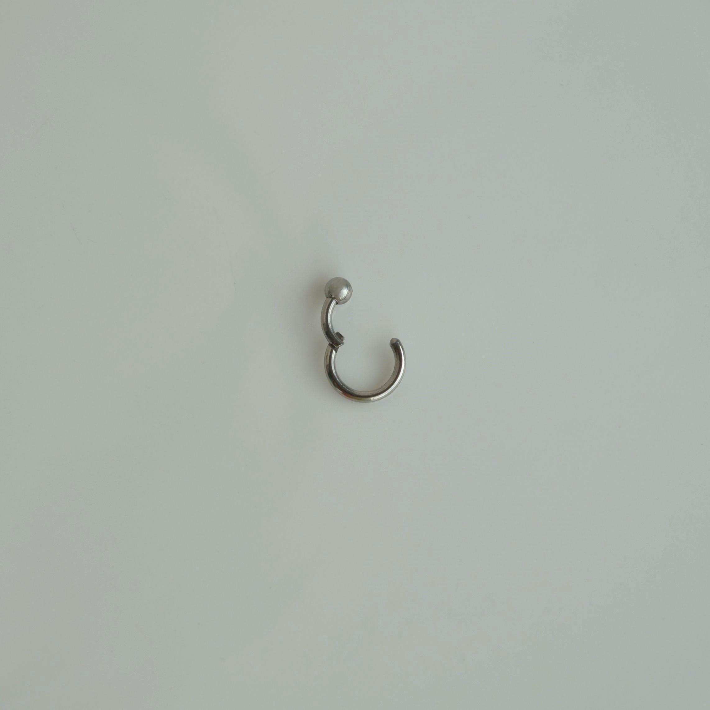 316 L Çelik Küçük Topçuklu Düz Halka Göbek Piercingi 6 mm Silver Renk