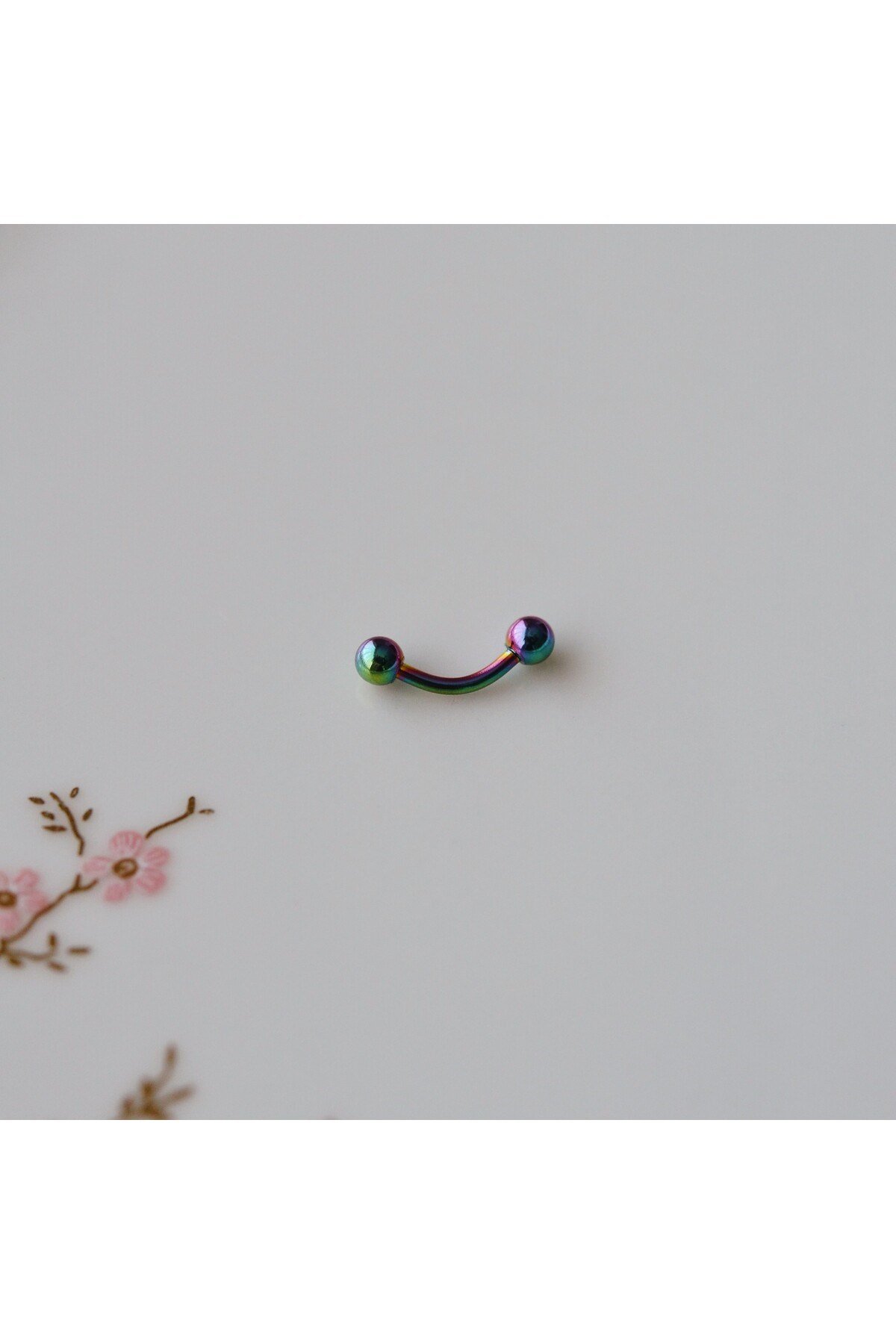 6 mm Cerrahi Çelik Hologram Renkli İki Ucu Top Piercing Tragus Helix Conch Lob Daith