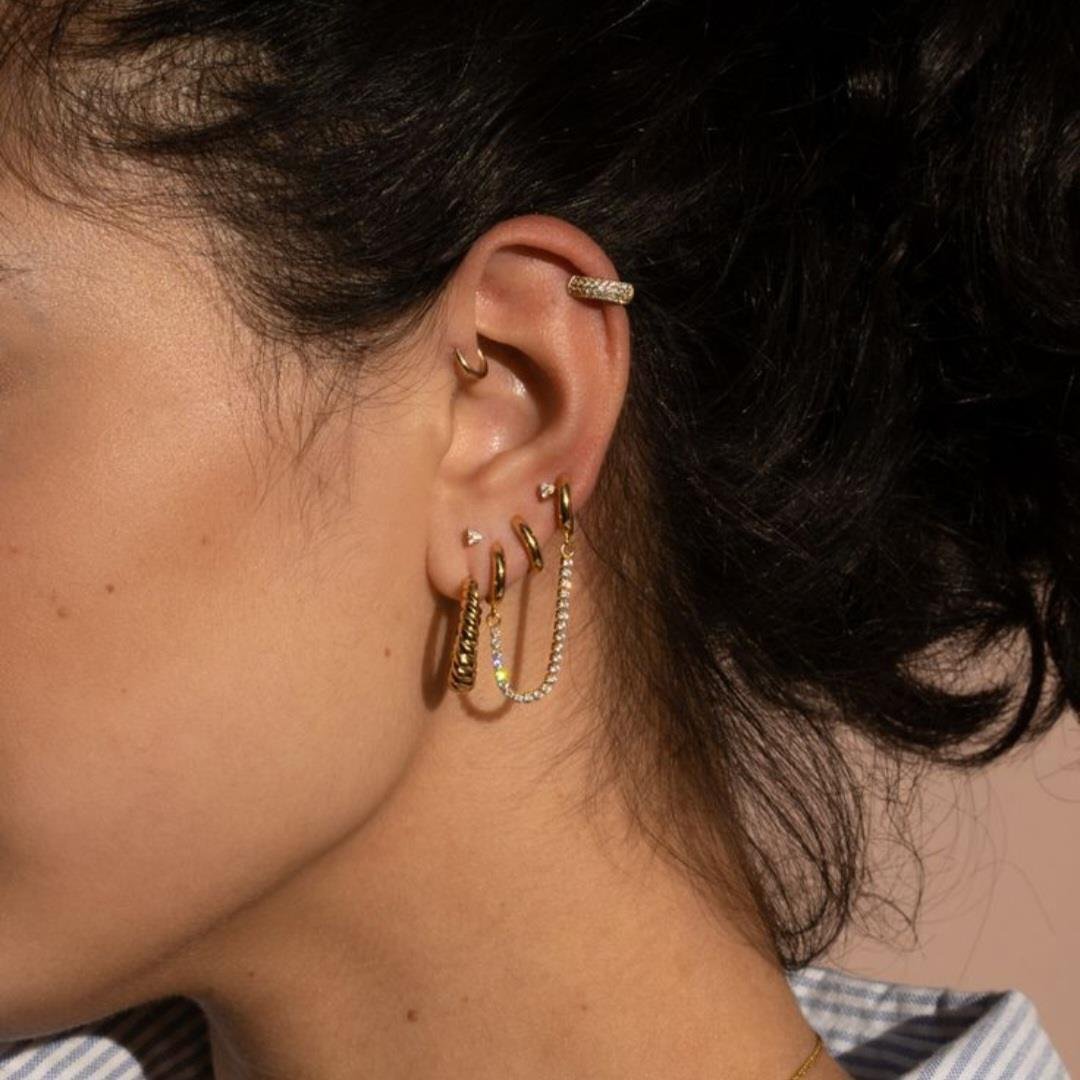 6 mm Gold Cerrahi Çelik Düz Halka Tragus Piercing Helix Kıkırdak Rook Daith