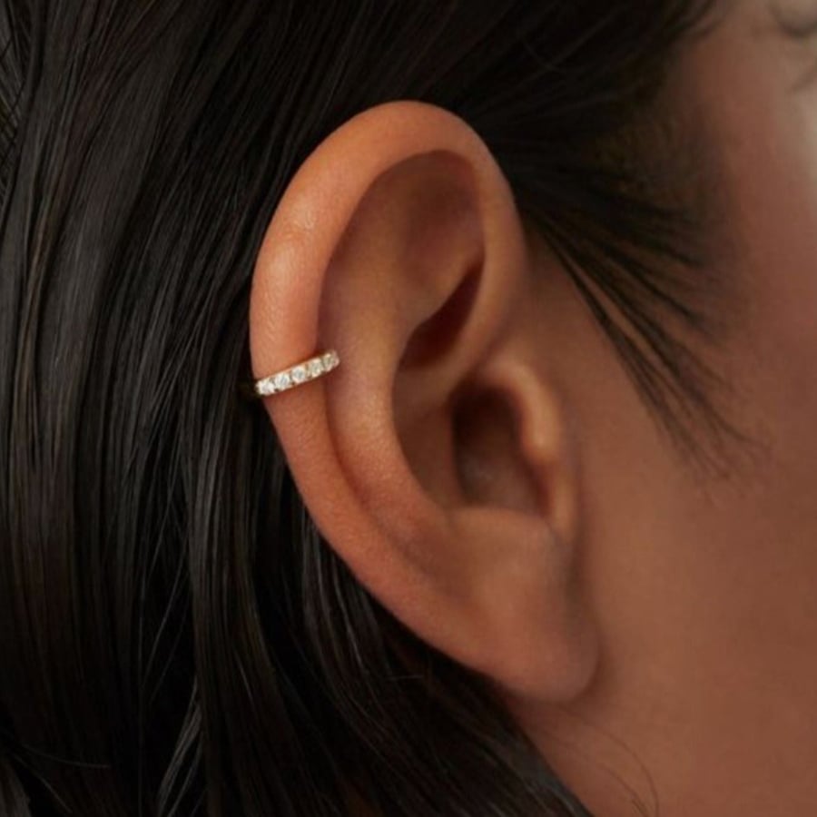 6 mm Gold Taşlı Halka Piercing Tragus Forward Helix Kıkırdak