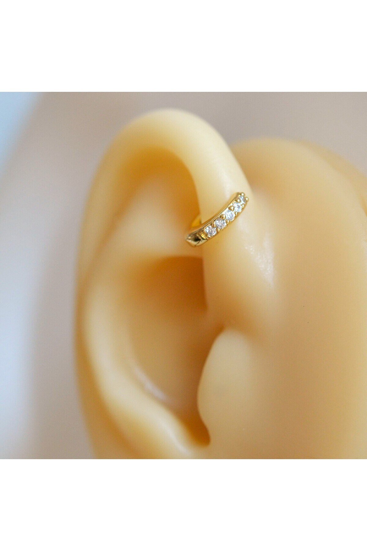 6 mm Gold Taşlı Halka Piercing Tragus Forward Helix Kıkırdak