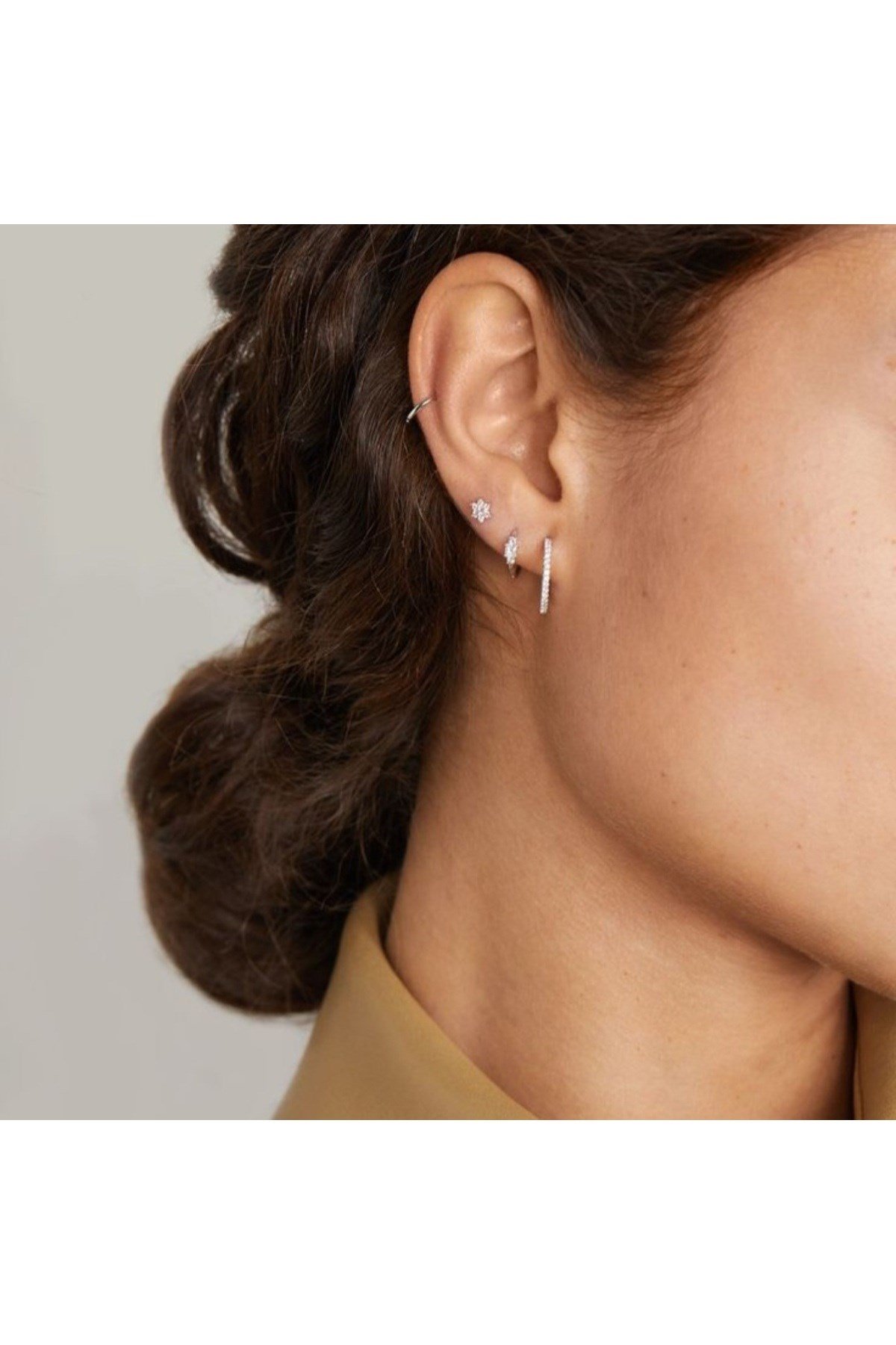 6 mm Silver Cerrahi Çelik Düz Halka Tragus Piercing Helix Kıkırdak Rook Daith