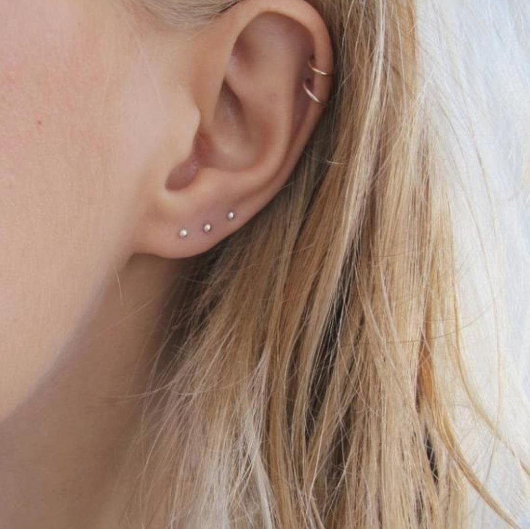 6 mm Silver Cerrahi Çelik Düz Halka Tragus Piercing Helix Kıkırdak Rook Daith