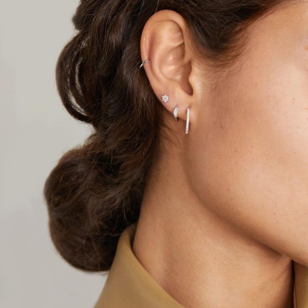 6 mm Silver Cerrahi Çelik Düz Halka Tragus Piercing Helix Kıkırdak Rook Daith