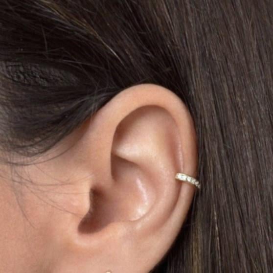 6 mm Silver Renk Taşlı Halka Piercing Tragus Forward Helix Kıkırdak