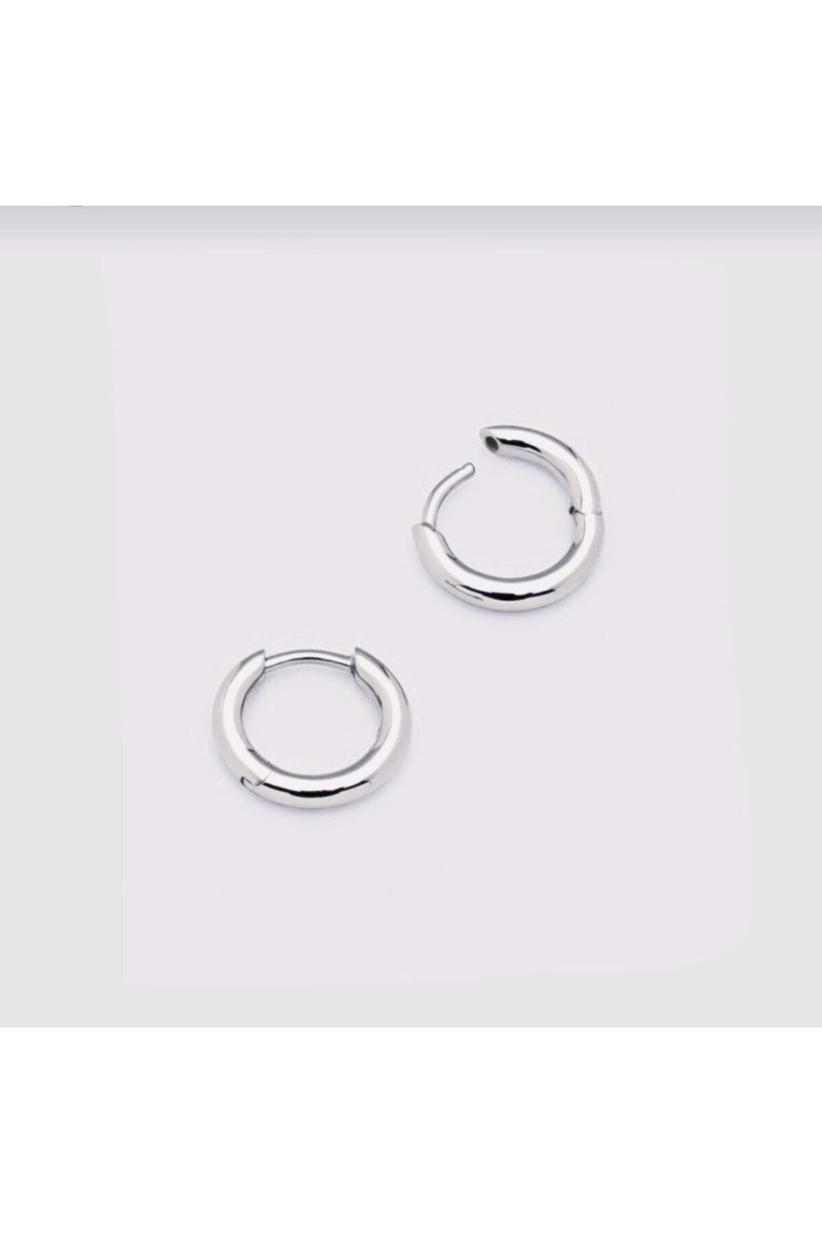 8 mm Cerrahi Çelik Halka Küpe Gümüş Renkli