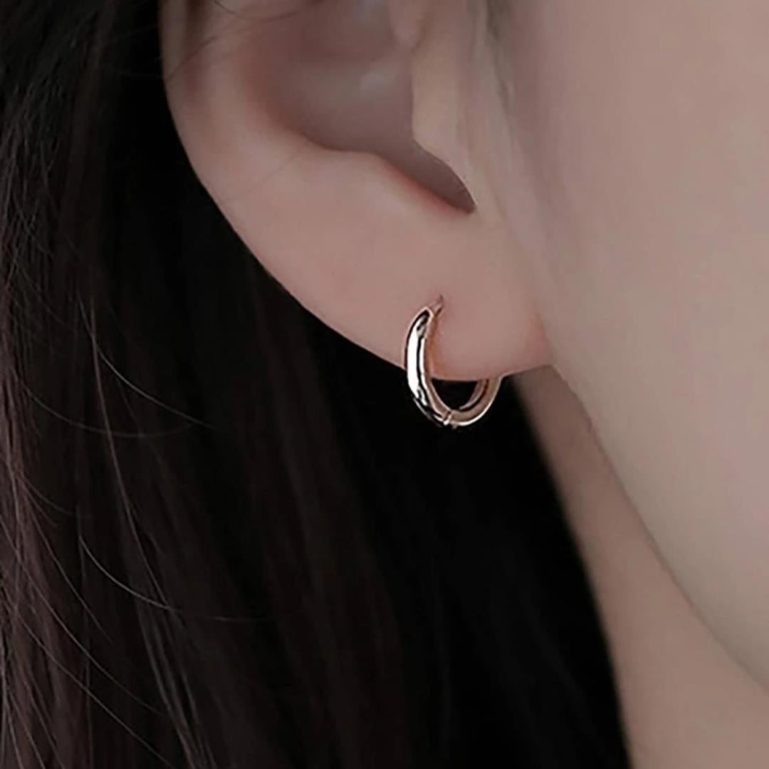 8 mm Cerrahi Çelik Halka Küpe Gümüş Renkli