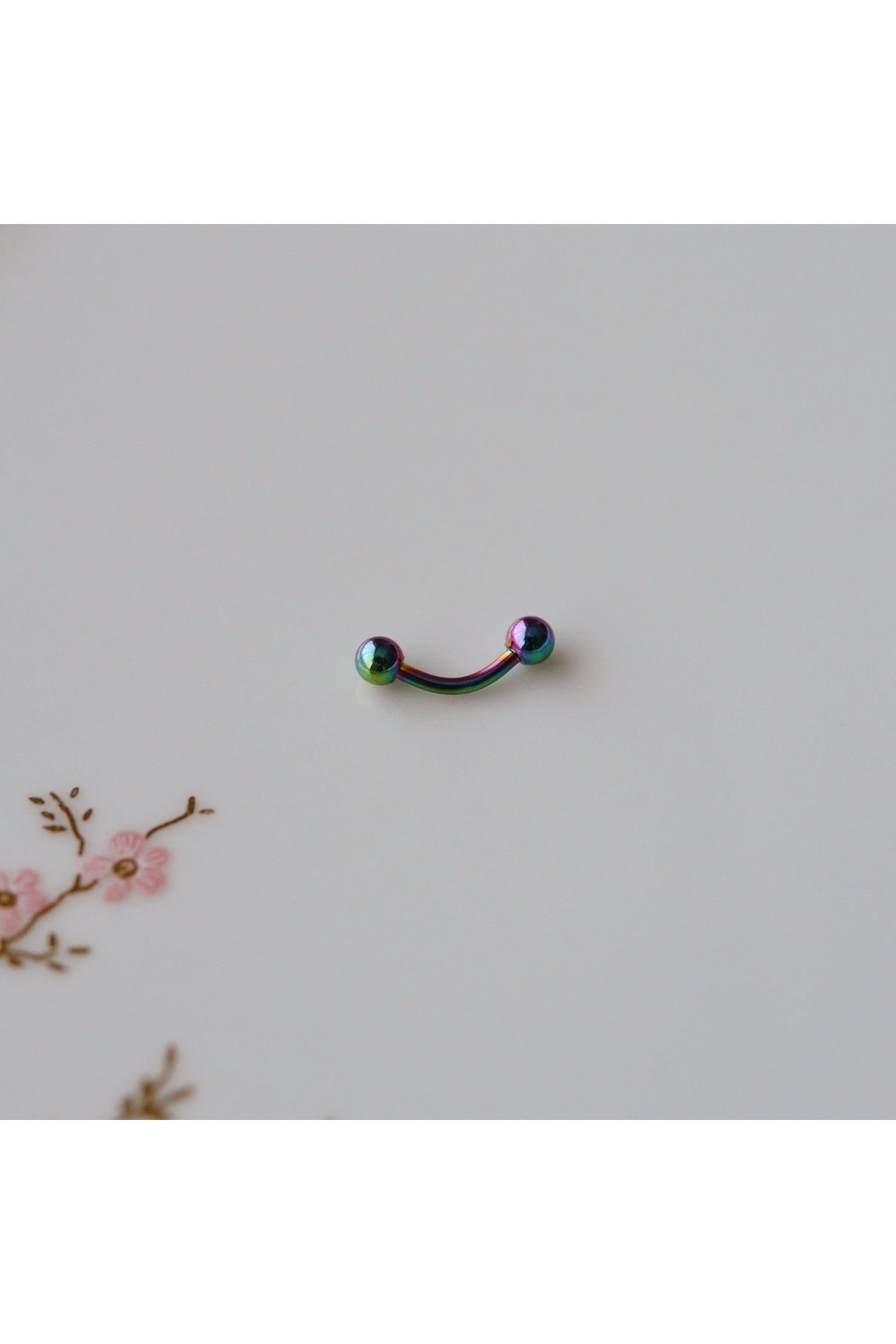 8 Mm Cerrahi Çelik Hologram Renkli Iki Ucu Top Piercing Tragus Helix Conch Lob Daith