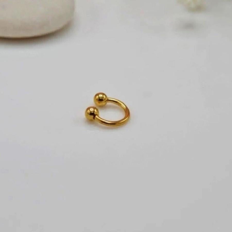 8 mm Düz Çelik Tragus Helix Piercing Rook Daith Gold Renk Ucu Toplu