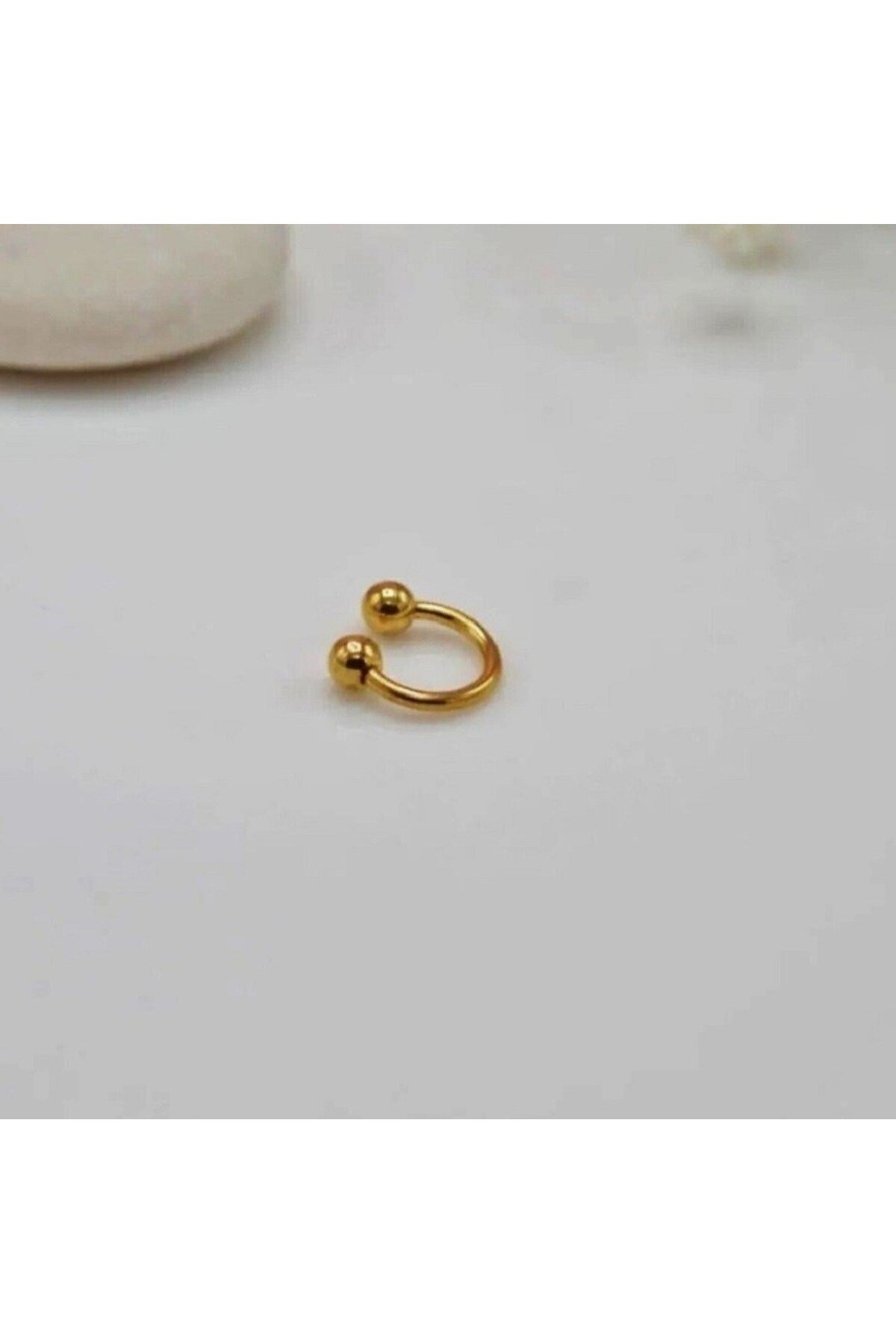 8 mm Düz Çelik Tragus Helix Piercing Rook Daith Gold Renk Ucu Toplu