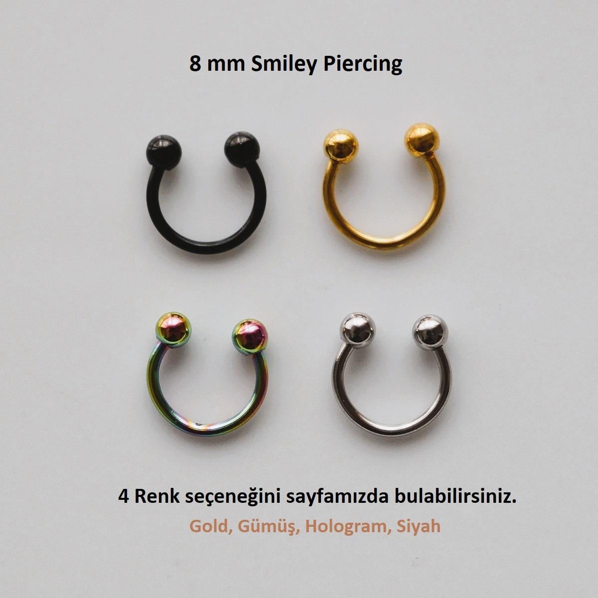 8 mm Düz Çelik Tragus Helix Piercing Rook Daith Gold Renk Ucu Toplu