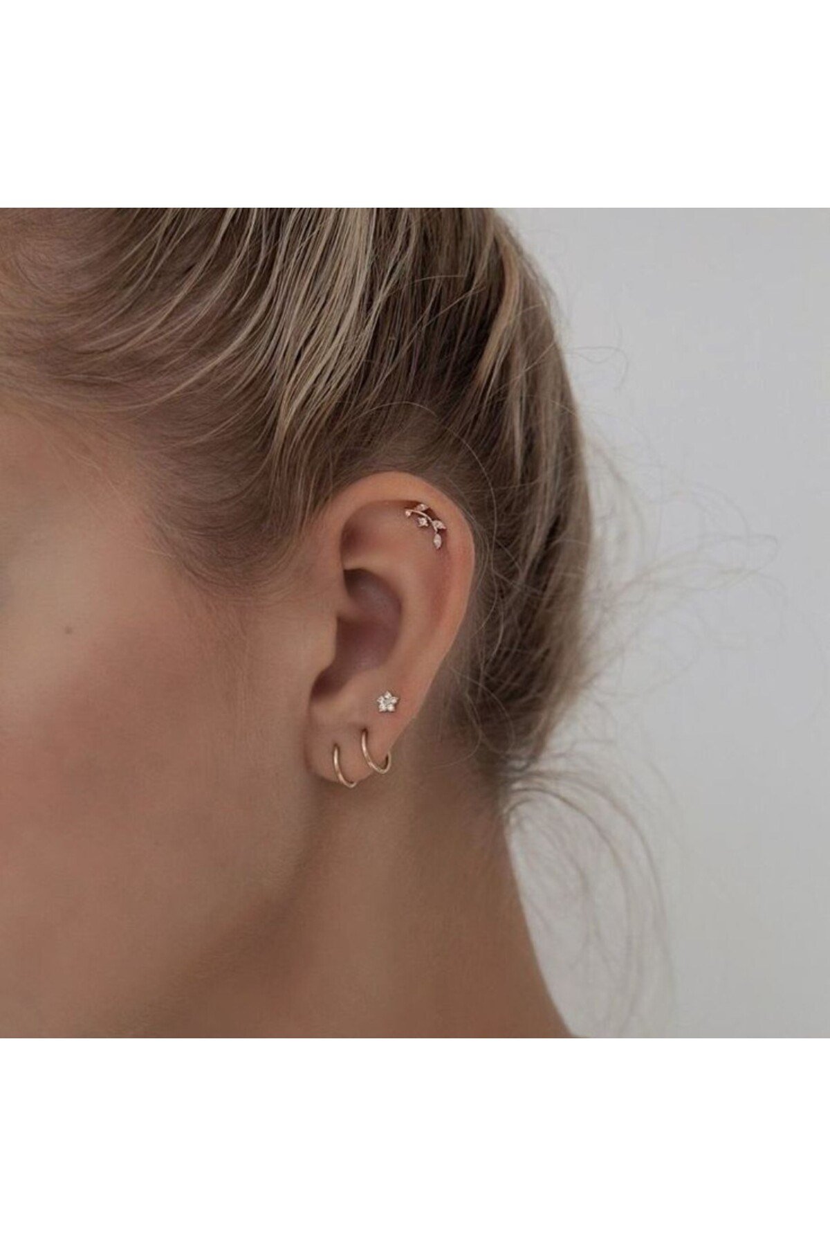 8 mm Gold Cerrahi Çelik Düz Halka Tragus Piercing Helix Kıkırdak Rook Daith Dudak Burun