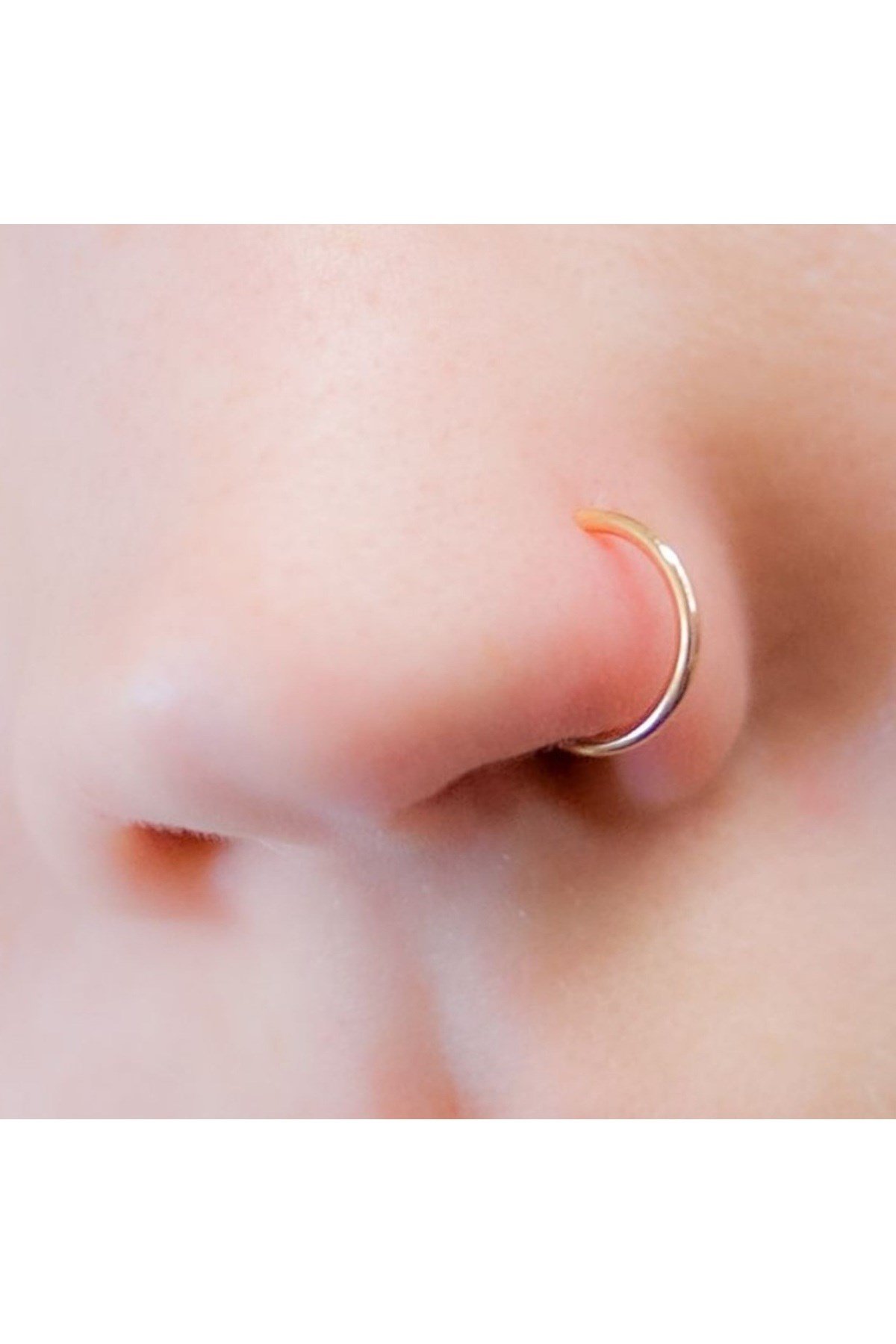 8 mm Gold Cerrahi Çelik Düz Halka Tragus Piercing Helix Kıkırdak Rook Daith Dudak Burun