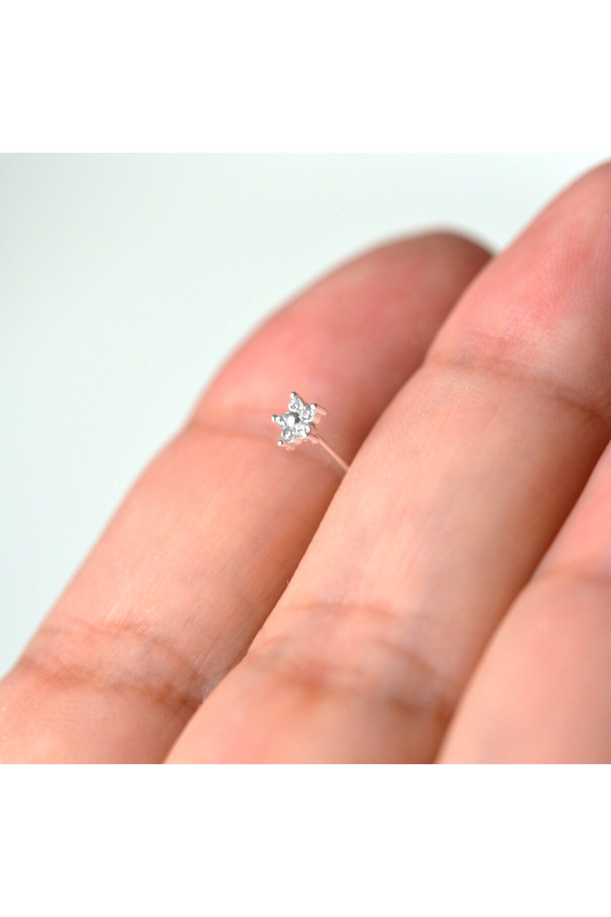 925 Ayar Gümüş Çiçek Hızma Burun Piercing
