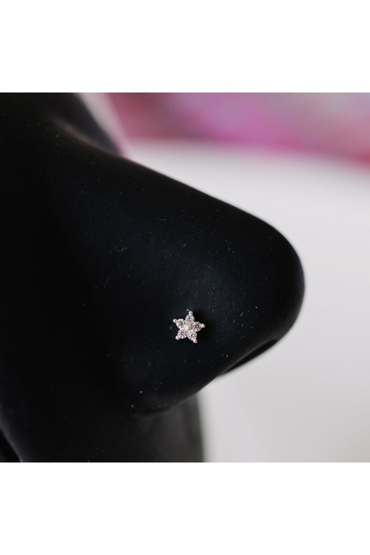 925 Ayar Gümüş Çiçek Hızma Burun Piercing