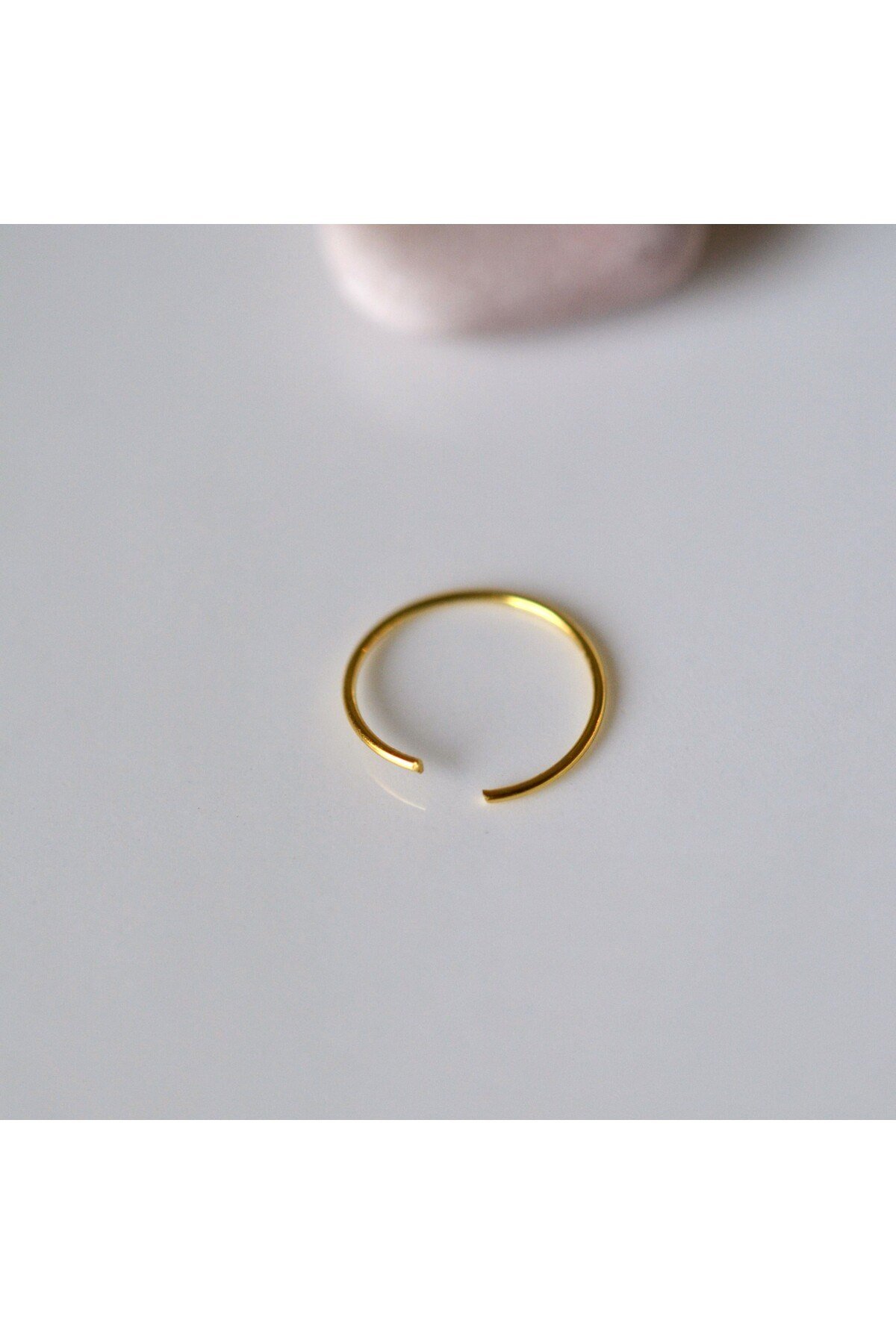 925 Ayar Gümüş Halka Hızma Burun Piercing 10 mm Gold