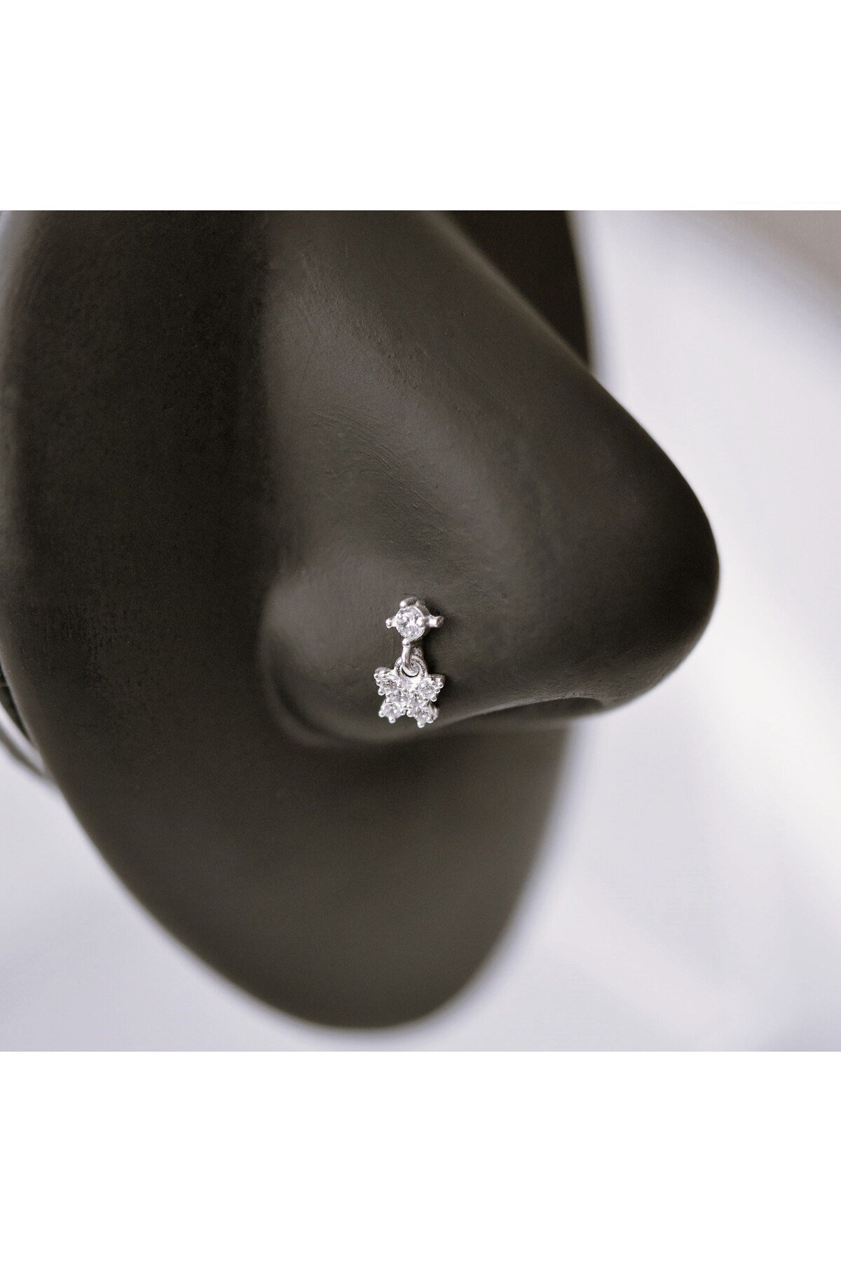925 Ayar Gümüş Kelebek Sallantılı Hızma Kelebekli Burun Hızma Piercing