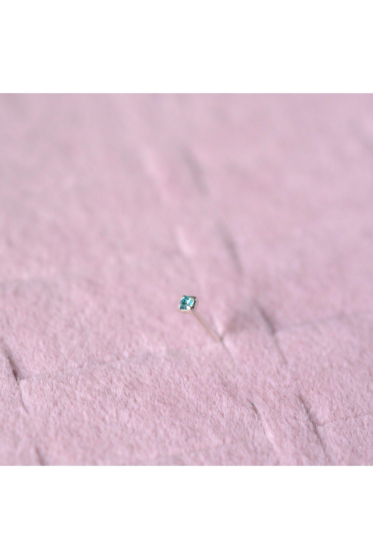 925 Ayar Gümüş Mavi Taşlı Hızma Burun Piercing