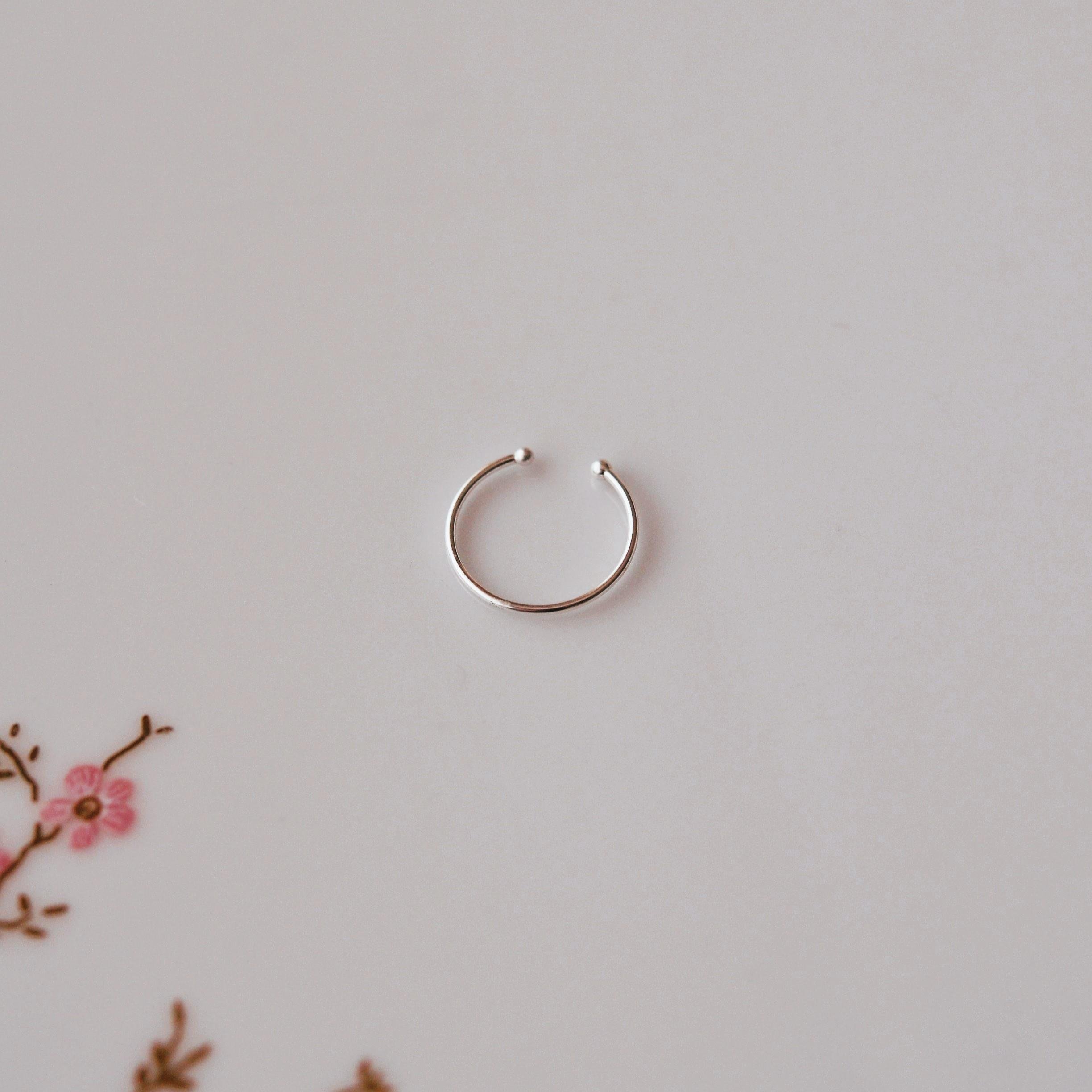 925 Ayar Gümüş Sıkıştırmalı Halka Hızma Delik Gerektirmeyen Hızma Fake Piercing